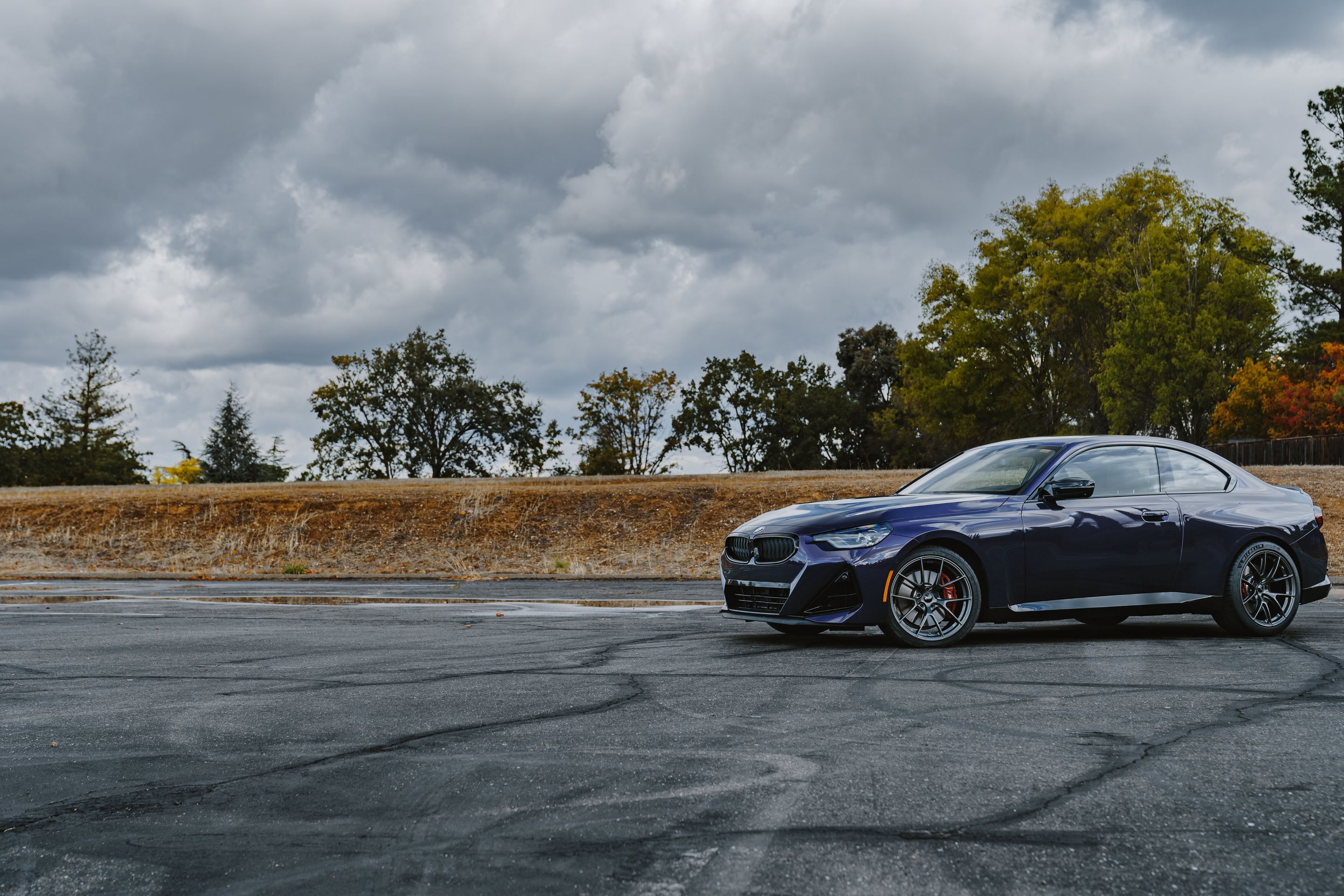 Purple BMW G42 2 Series with 19" VS-5RS Apex wheels in Anthracite