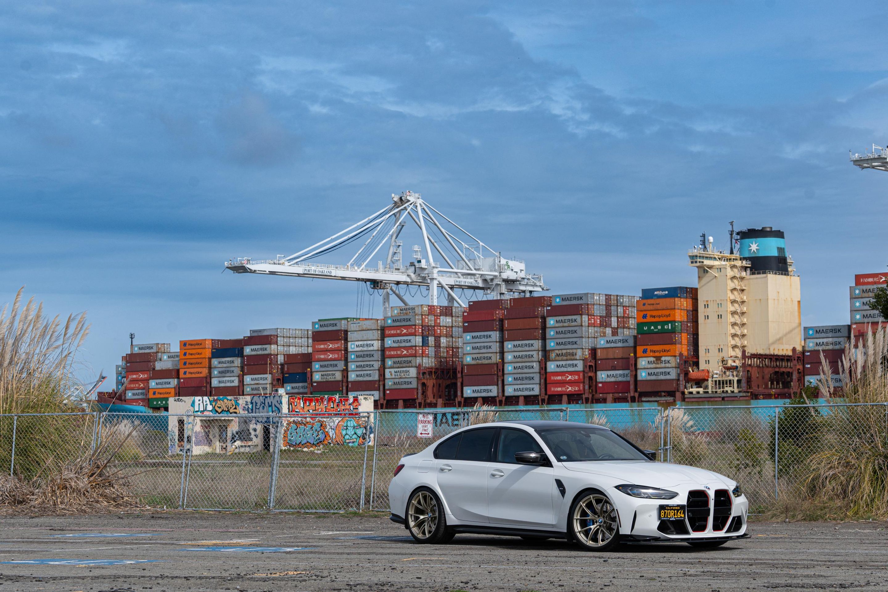 White BMW G80 M3 with 20" VS-5RS Apex wheels in Motorsport Gold