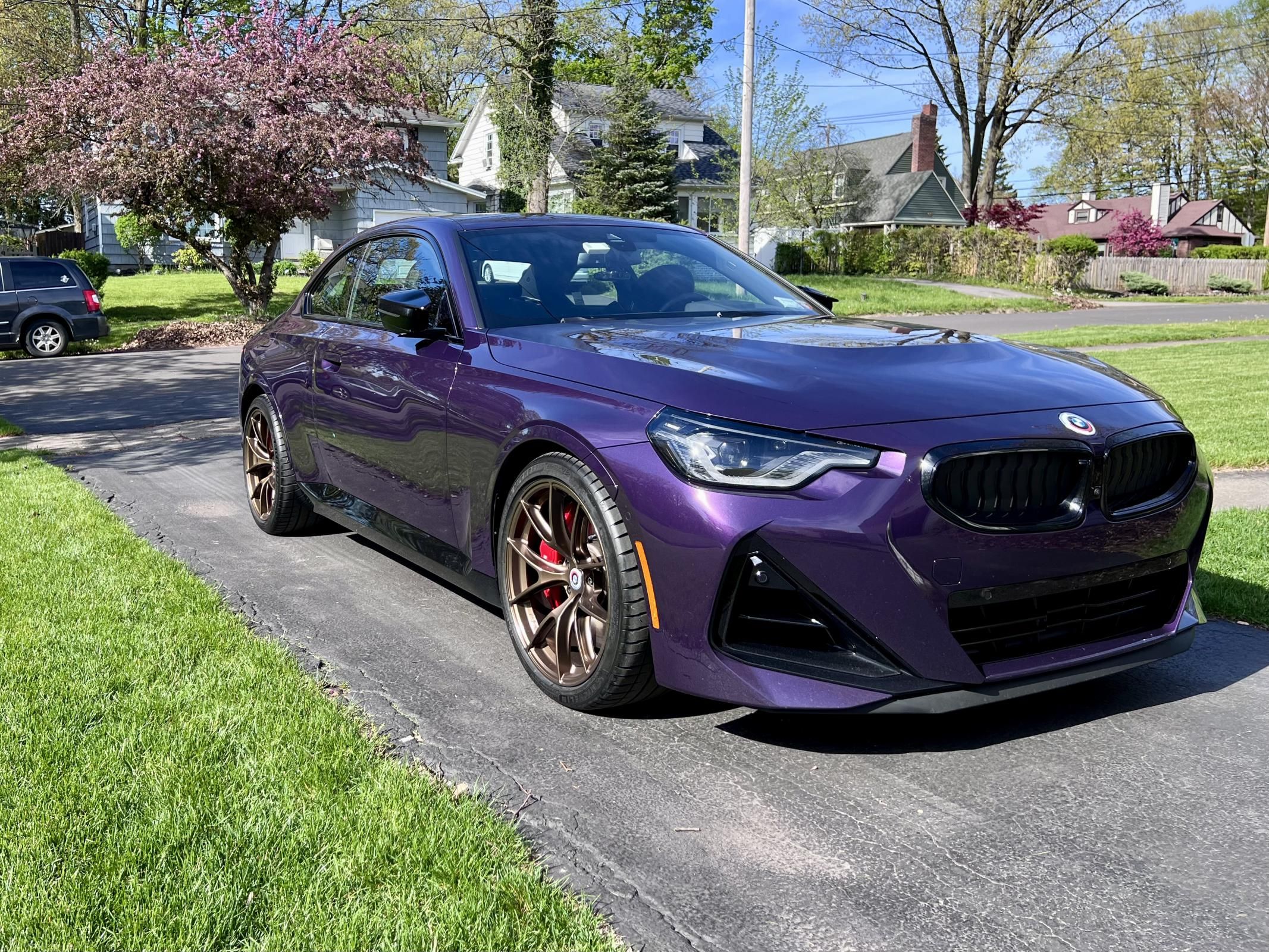 Purple BMW G42 2 Series with 19" VS-5RS Apex wheels in Satin Bronze