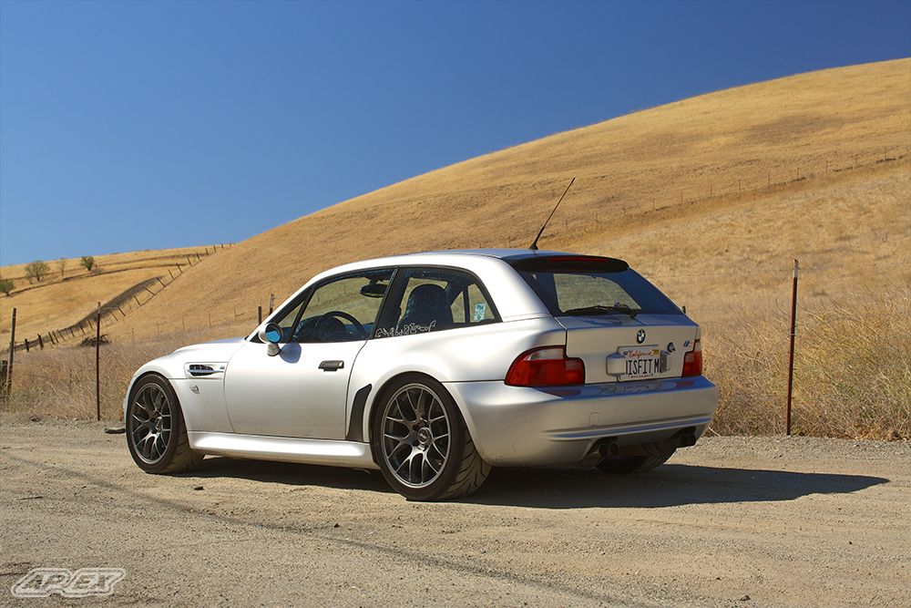 Silver BMW E36/8 Coupe Z3 M with 18" EC-7 Apex wheels in Anthracite