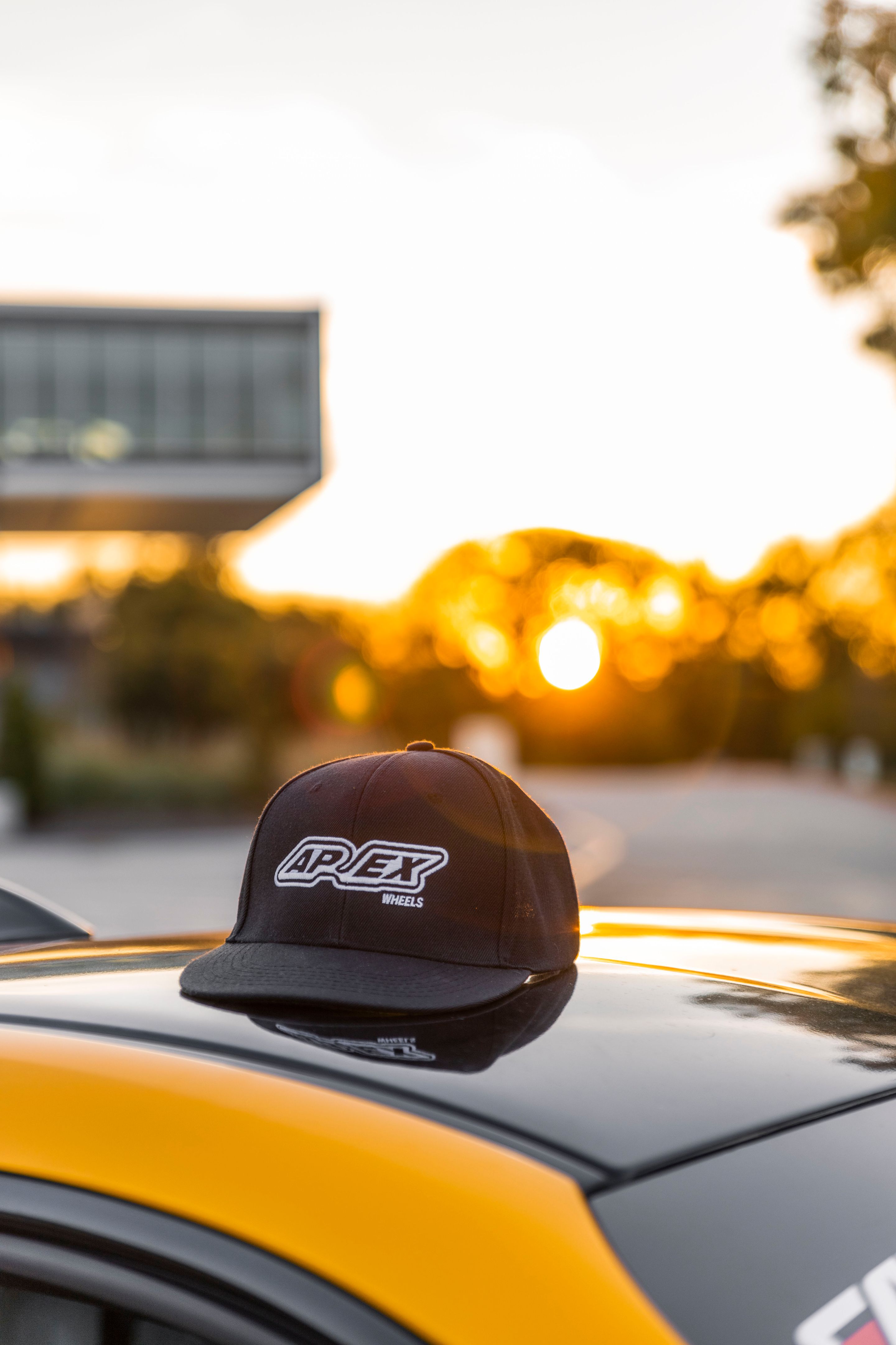 Yellow Toyota GR86 with 17" VS-5RS Apex wheels in Anthracite