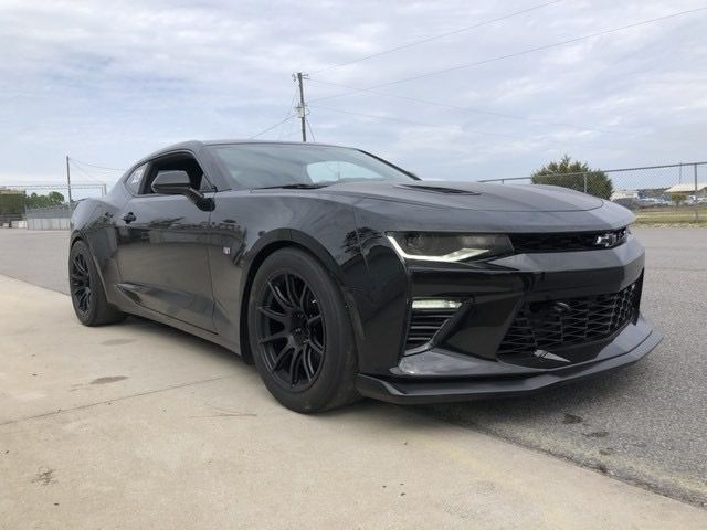 Black Chevrolet 6th Gen Camaro SS 1LE with 18" SM-10 Apex wheels in Satin Black