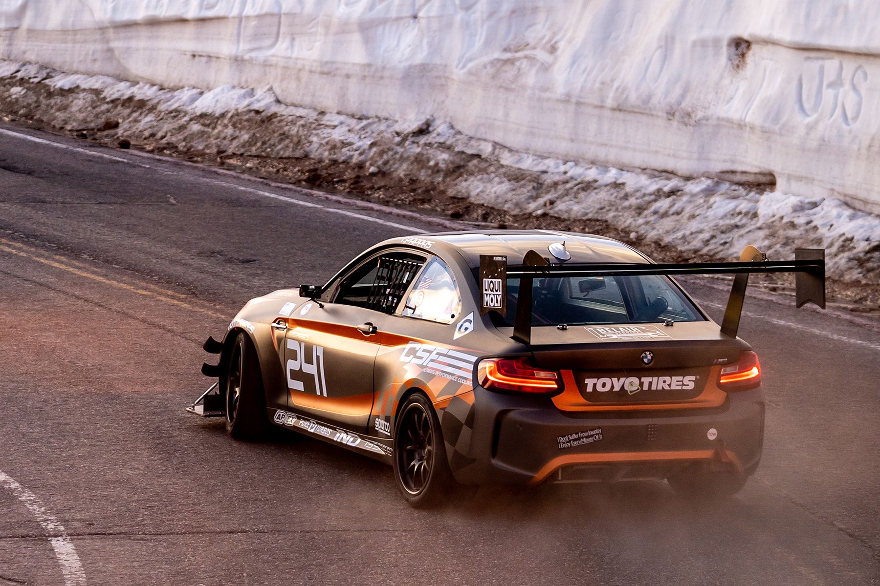 Grey BMW F87 M2 with 18" FL-5 Apex wheels in Satin Black