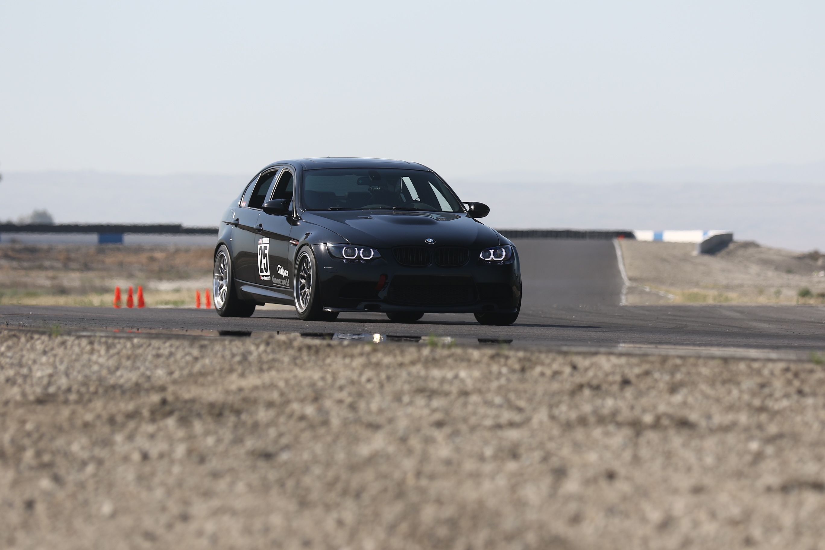 Black BMW E92 Coupe M3 with 18" ML-10RT Apex wheels in Machined Lip Brushed Clear
