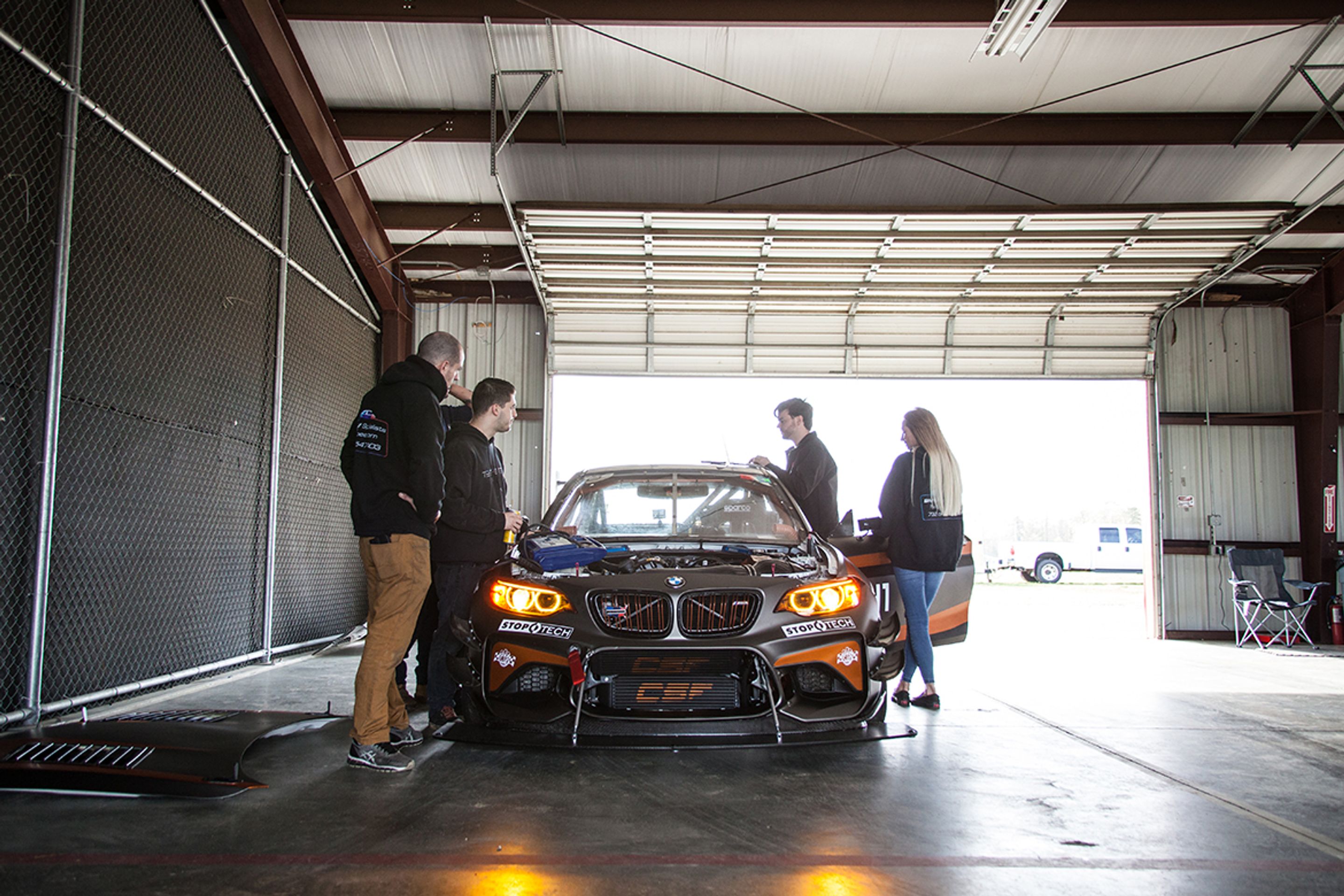 Grey BMW F87 M2 with 18" FL-5 Apex wheels in Race Silver