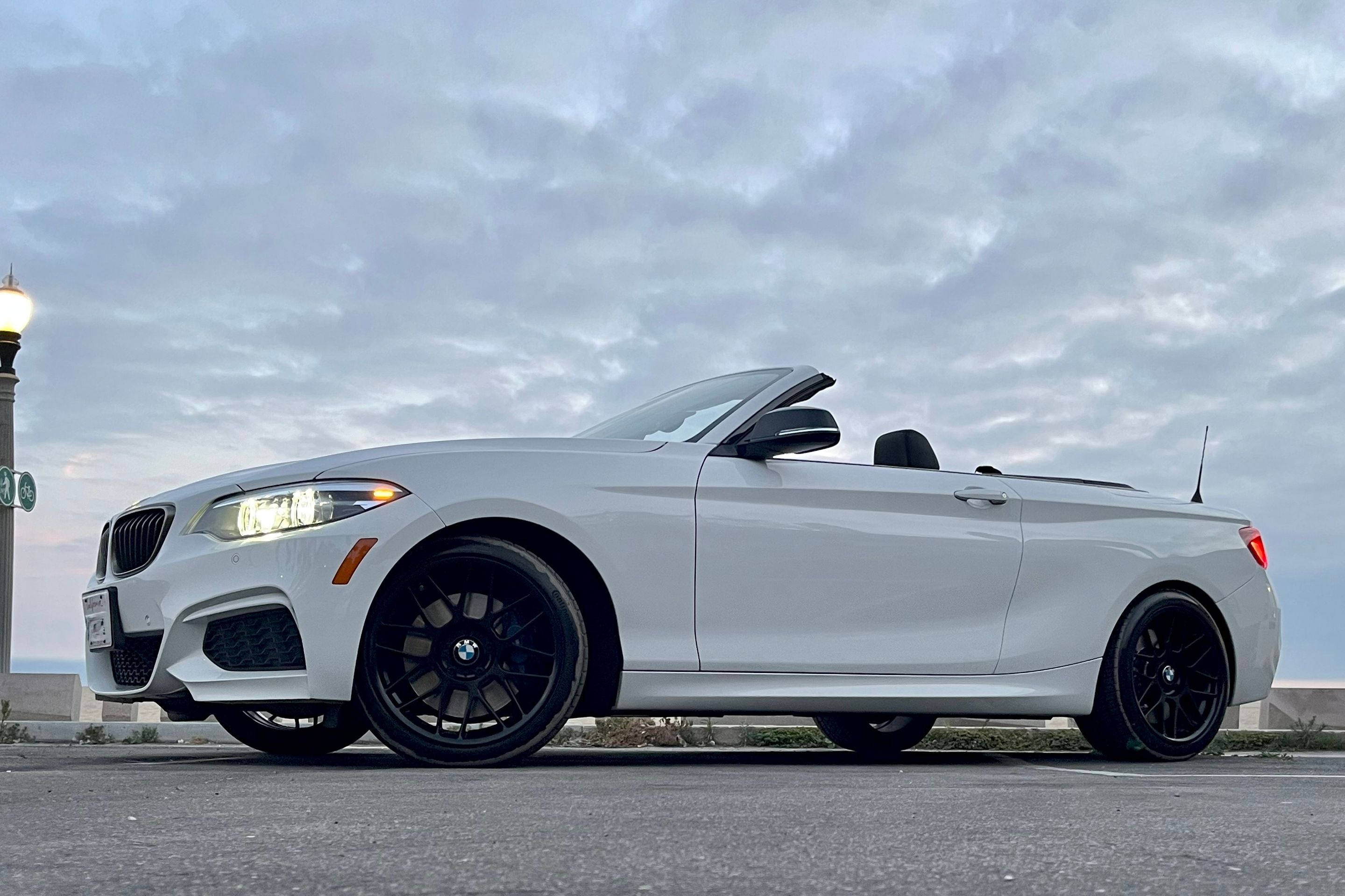 White BMW F23 Convertible 2 Series with 18" ARC-8 Apex wheels in Satin Black