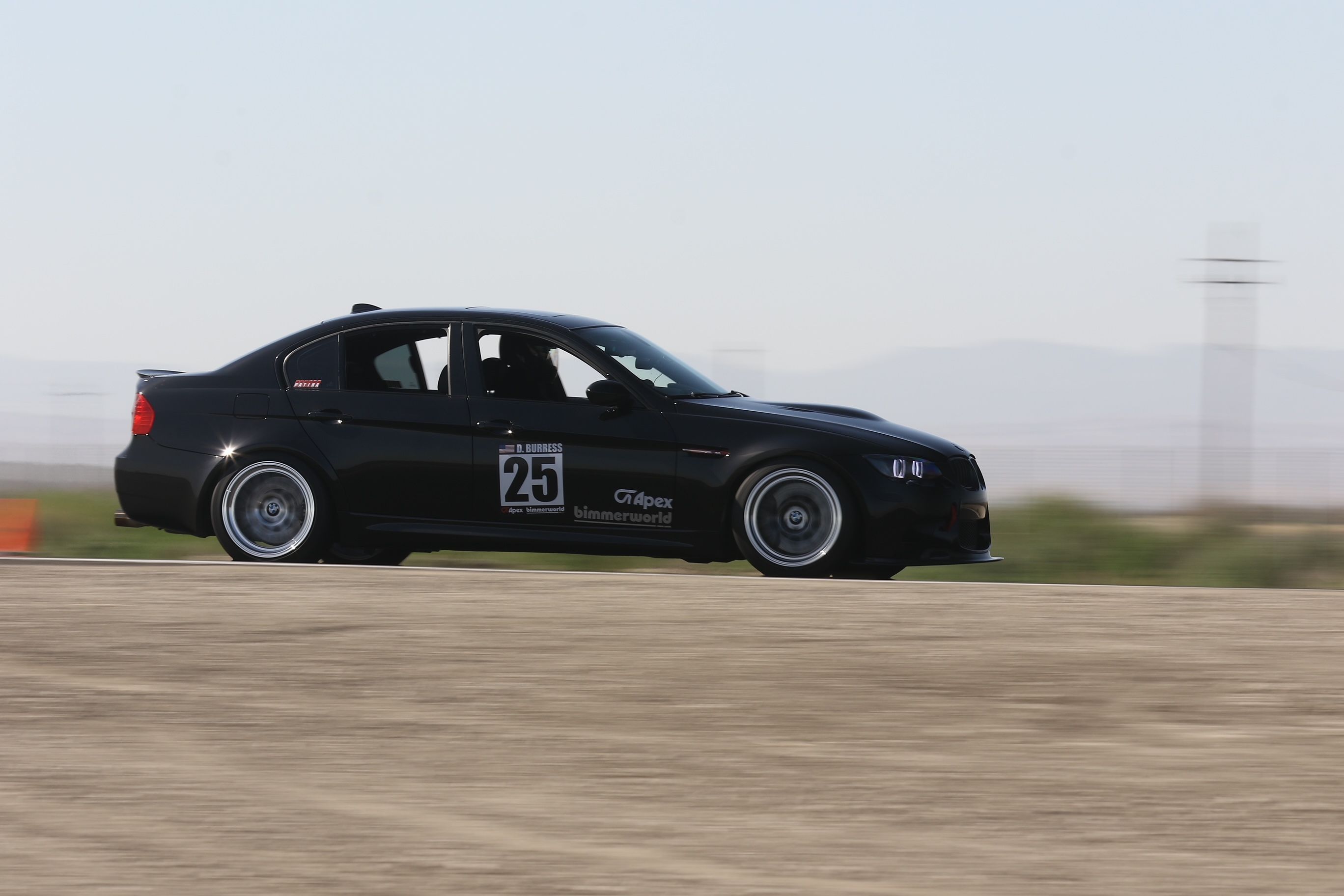 Black BMW E92 Coupe M3 with 18" ML-10RT Apex wheels in Machined Lip Brushed Clear