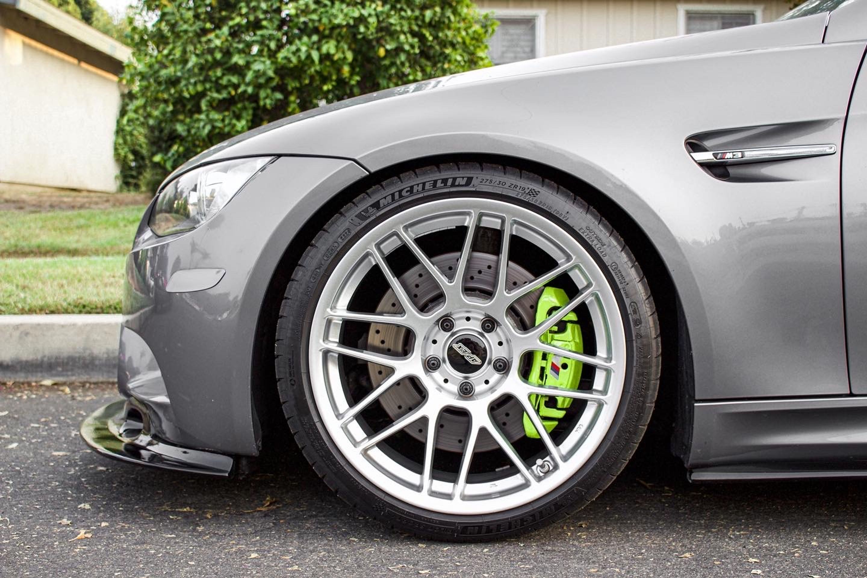 Grey BMW E92 Coupe M3 with 19" ARC-8 Apex wheels in Hyper Silver