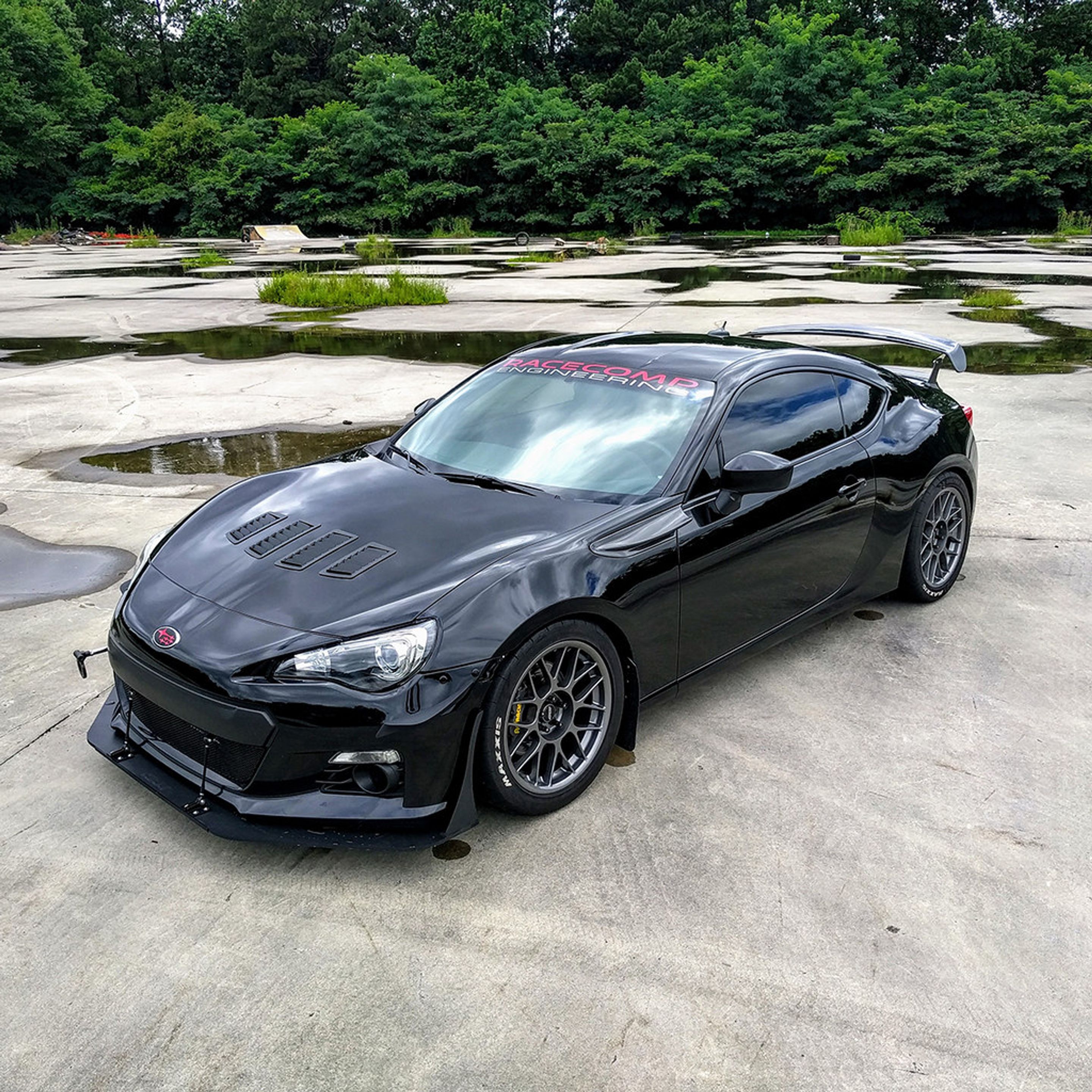 Black Subaru ZC6 / Gen 1 BRZ with 17" ARC-8 Apex wheels in Anthracite