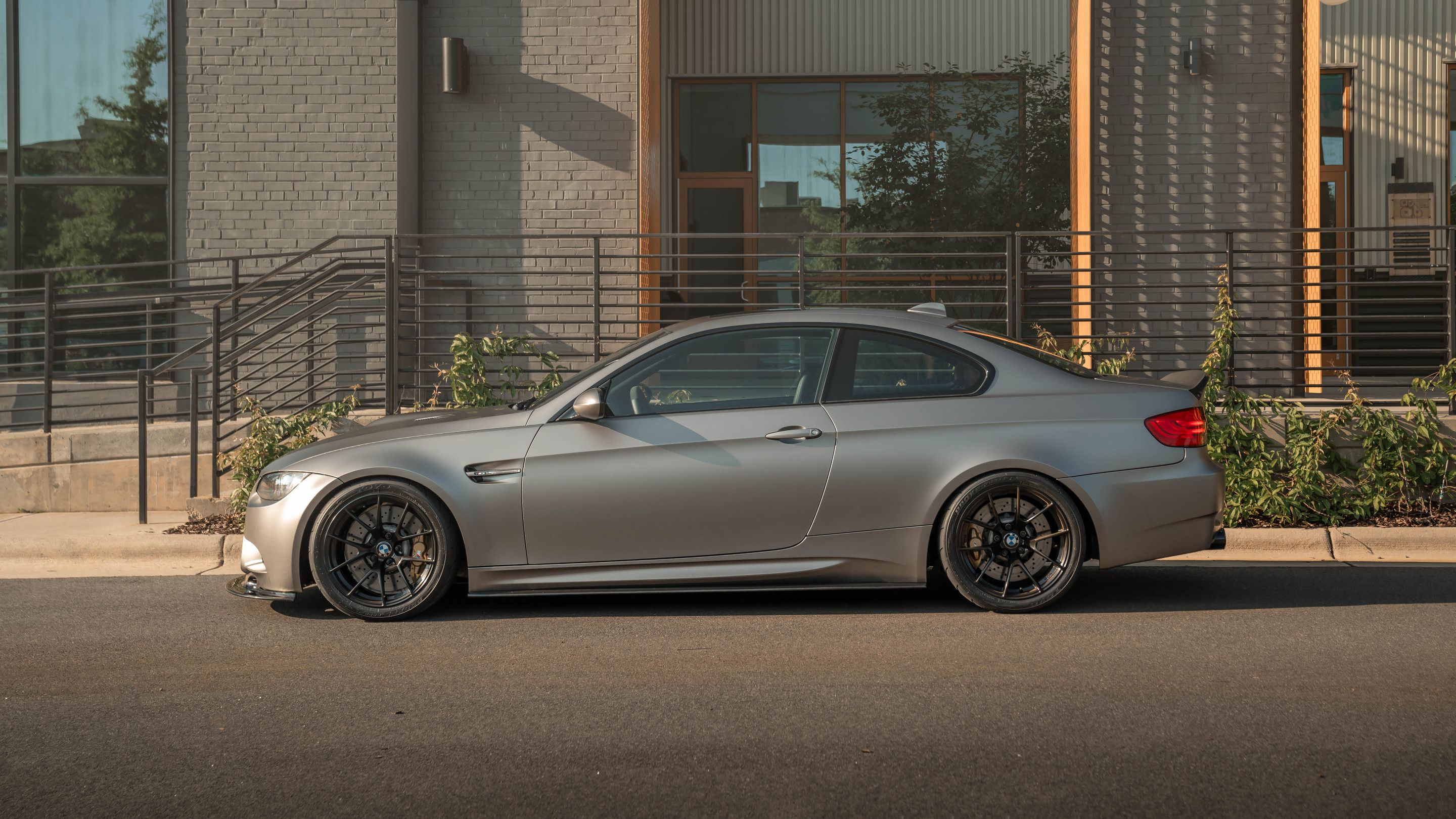Grey BMW E92 Coupe M3 with 18" VS-5RS Apex wheels in Satin Black