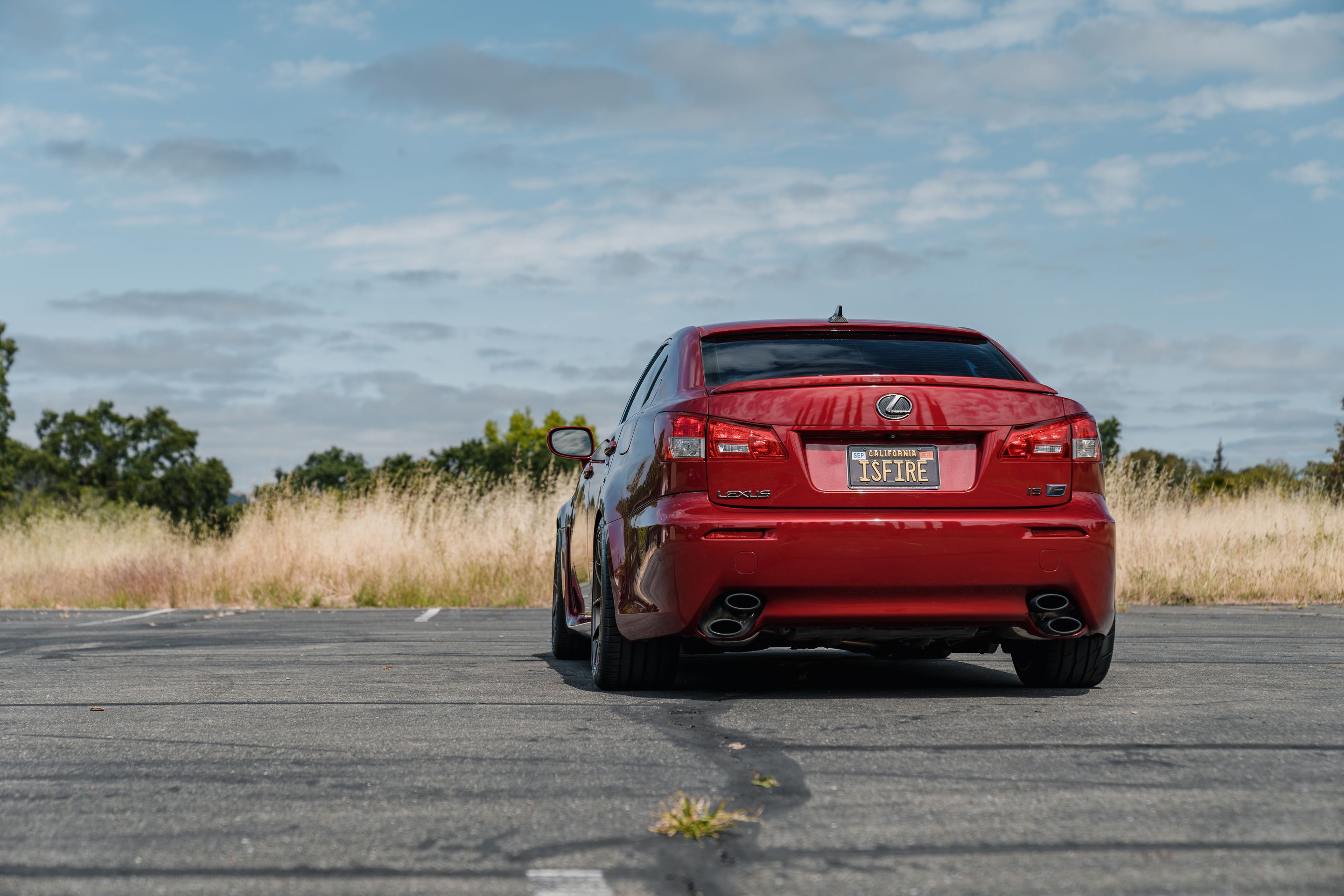 Red Lexus USE20 IS-F with 18" VS-5RS Apex wheels in Satin Bronze