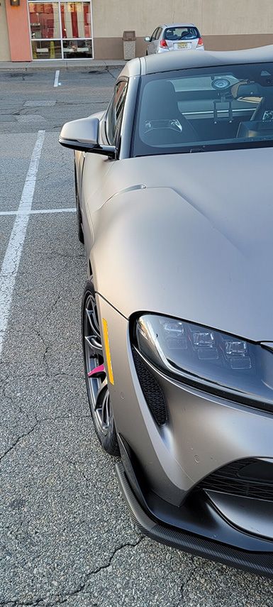 Grey Toyota GR Supra with 18" SM-10 Apex wheels in Anthracite