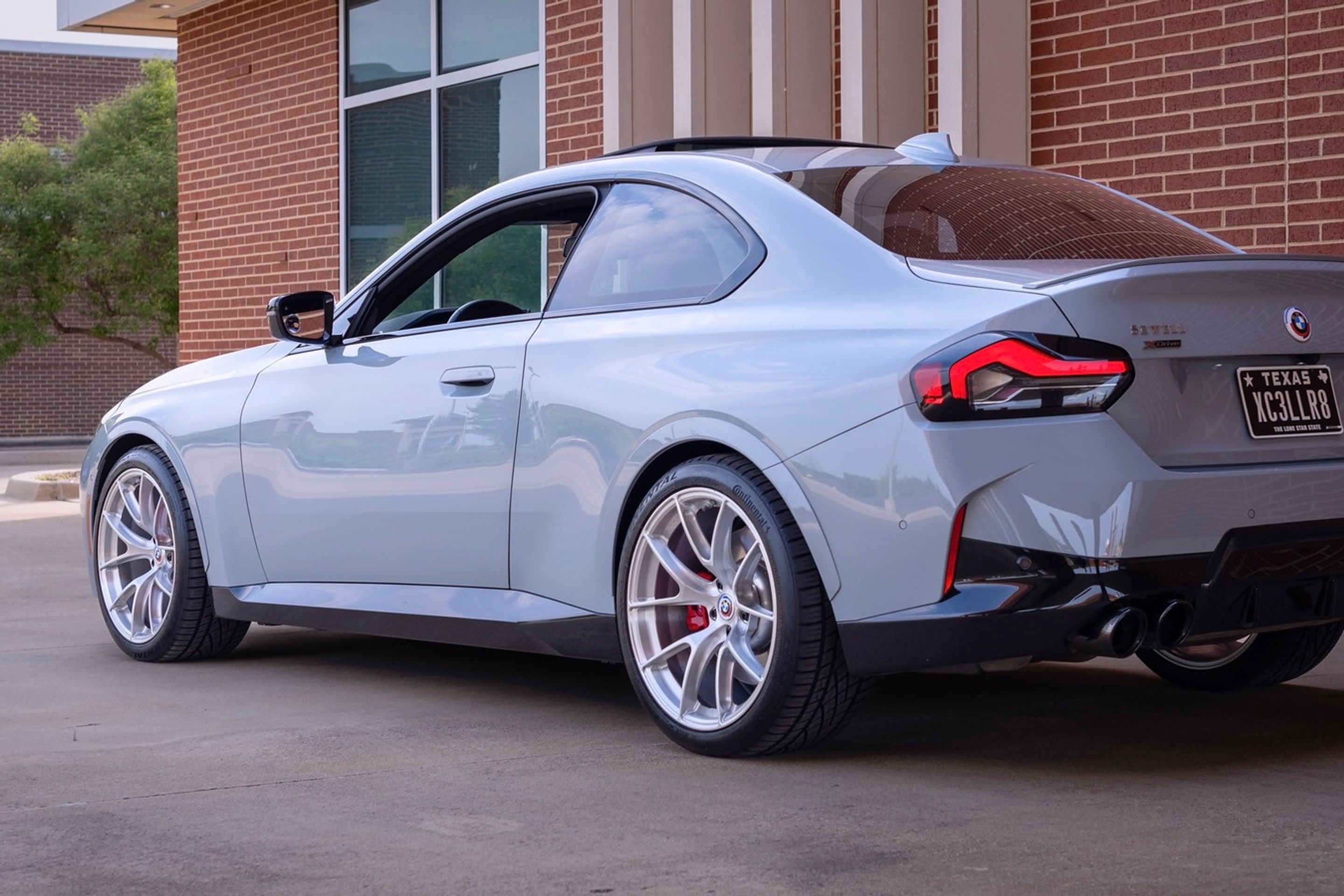 Grey BMW G42 2 Series with 19" VS-5RS Apex wheels in Brushed Clear