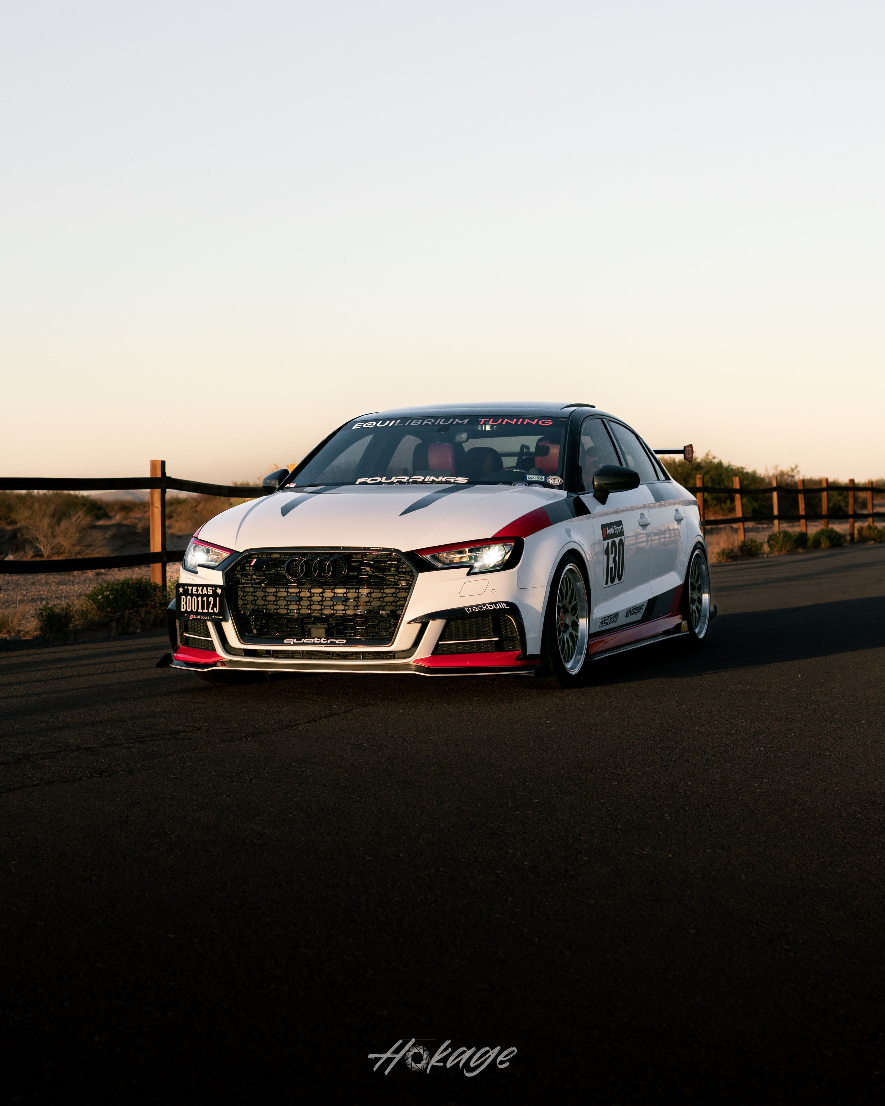 Race Livery Audi 8V A3 with 18" ML-10RT Apex wheels in Machined Lip Gloss Motorsport Gold