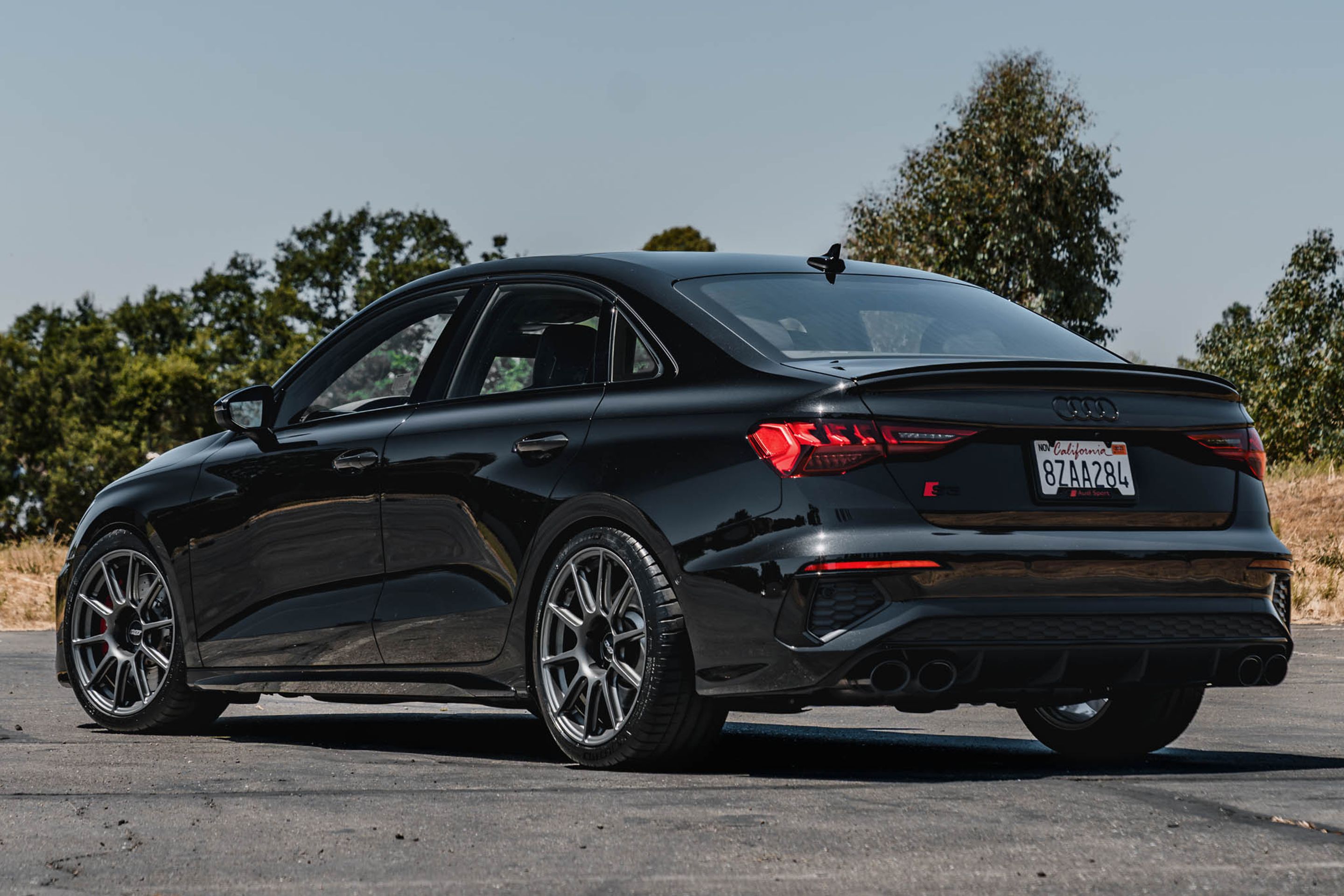 Black Audi 8Y S3 with 18" SM-10 Apex wheels in Anthracite