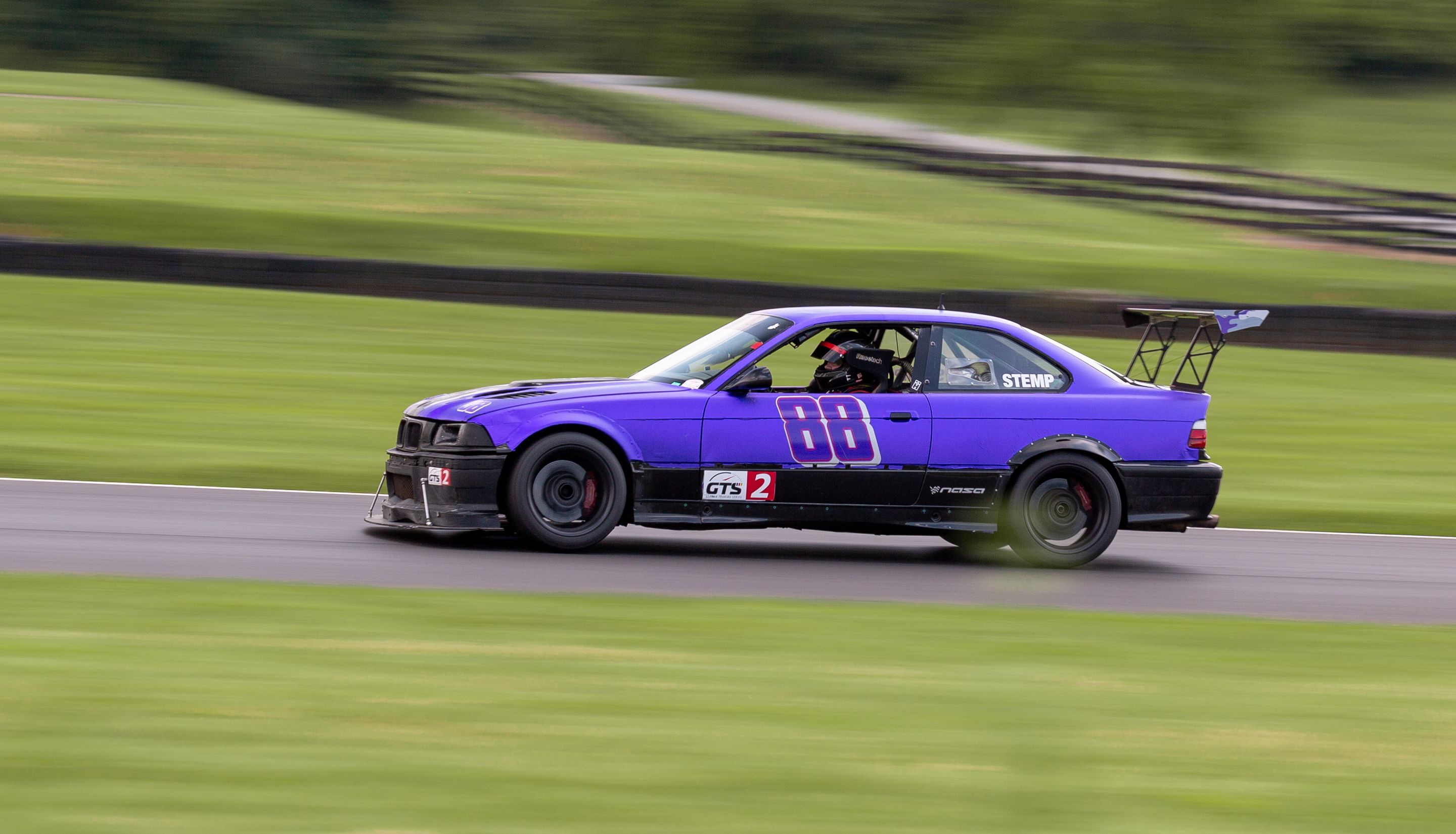Purple BMW E36 3 Series with 17" ARC-8 Apex wheels in Satin Black