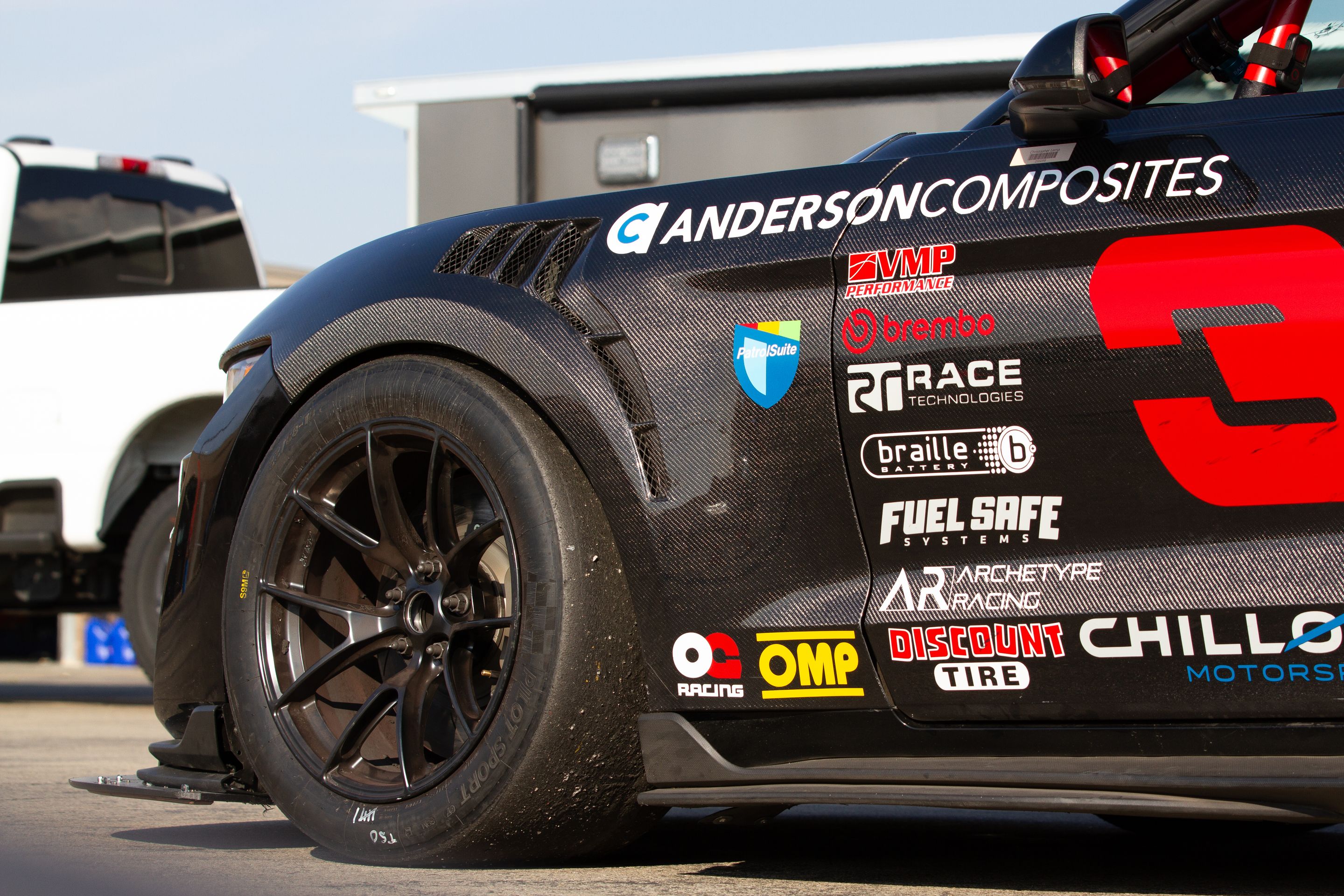 Black Ford S550 Mustang GT500 with 18" VS-5RS Apex wheels in Satin Black