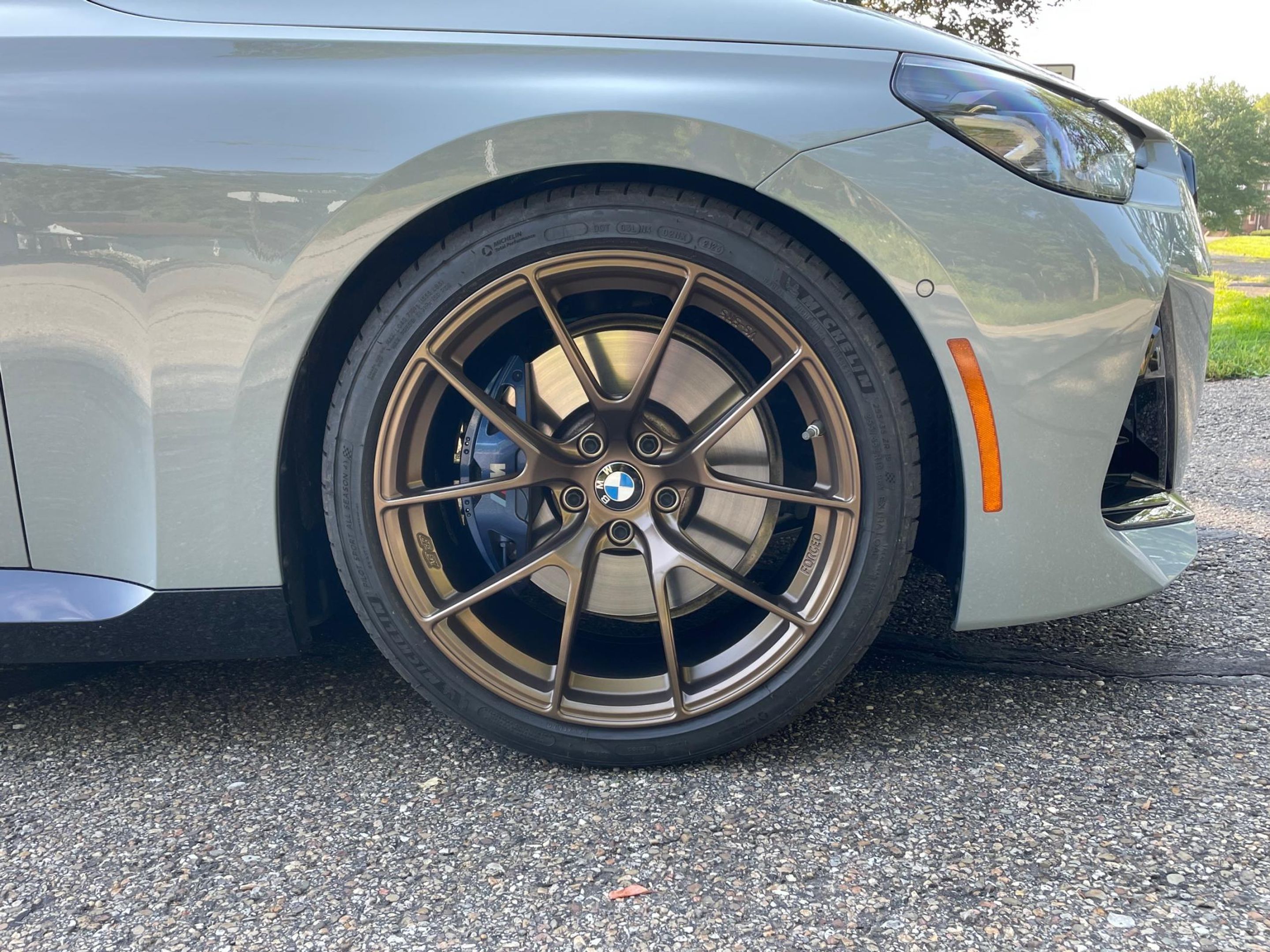 Grey BMW G42 2 Series with 19" VS-5RS Apex wheels in Satin Bronze