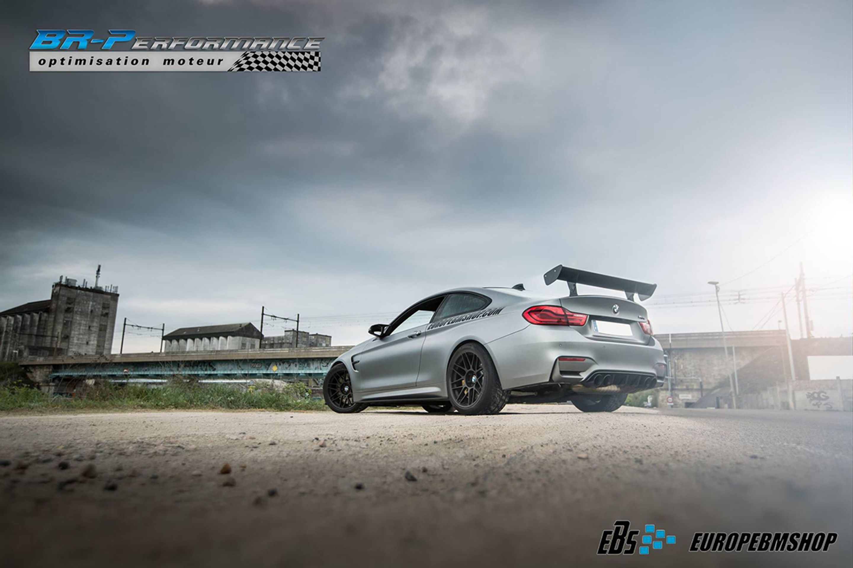 Grey BMW F82 Coupe M4 with 19" ARC-8 Apex wheels in Satin Black