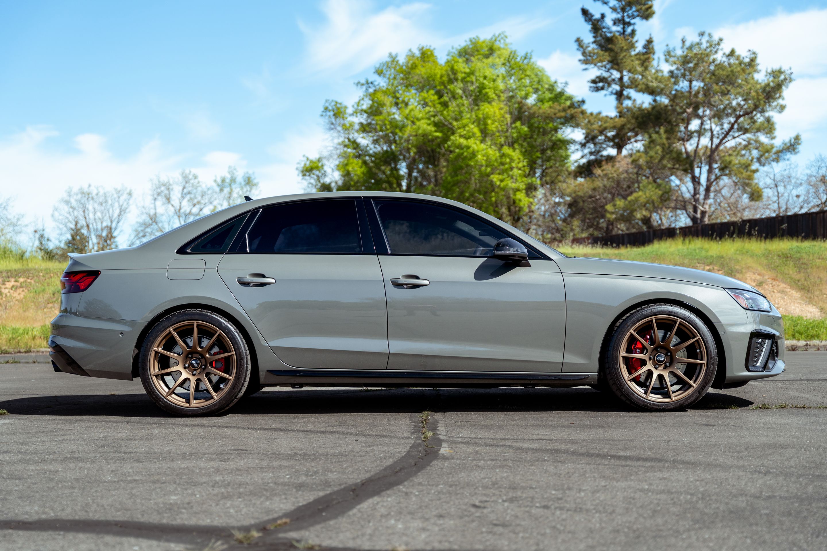 Grey Audi B9 S4 with 19" SM-10 Apex wheels in Satin Bronze