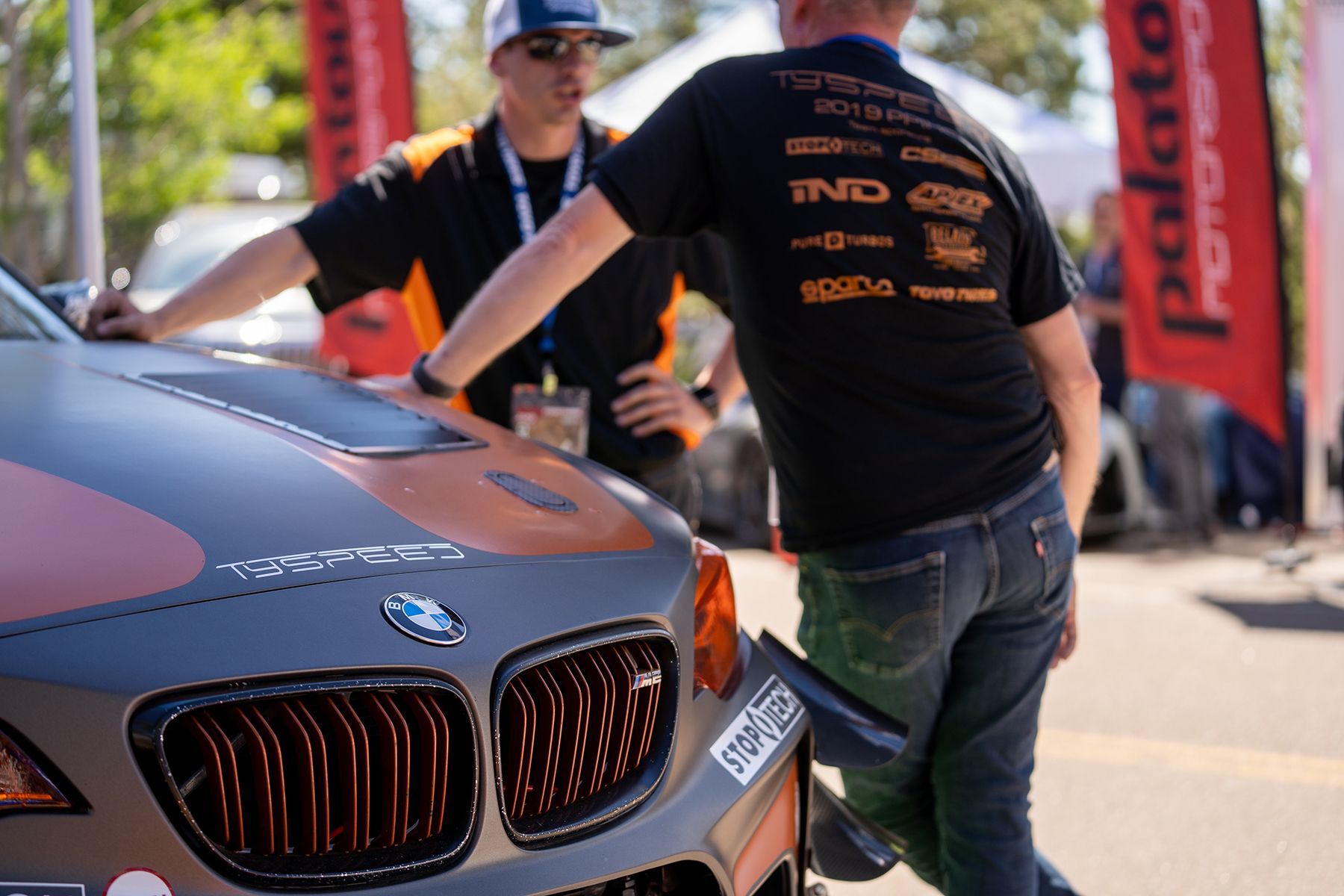 Grey BMW F87 M2 with 18" FL-5 Apex wheels in Satin Black