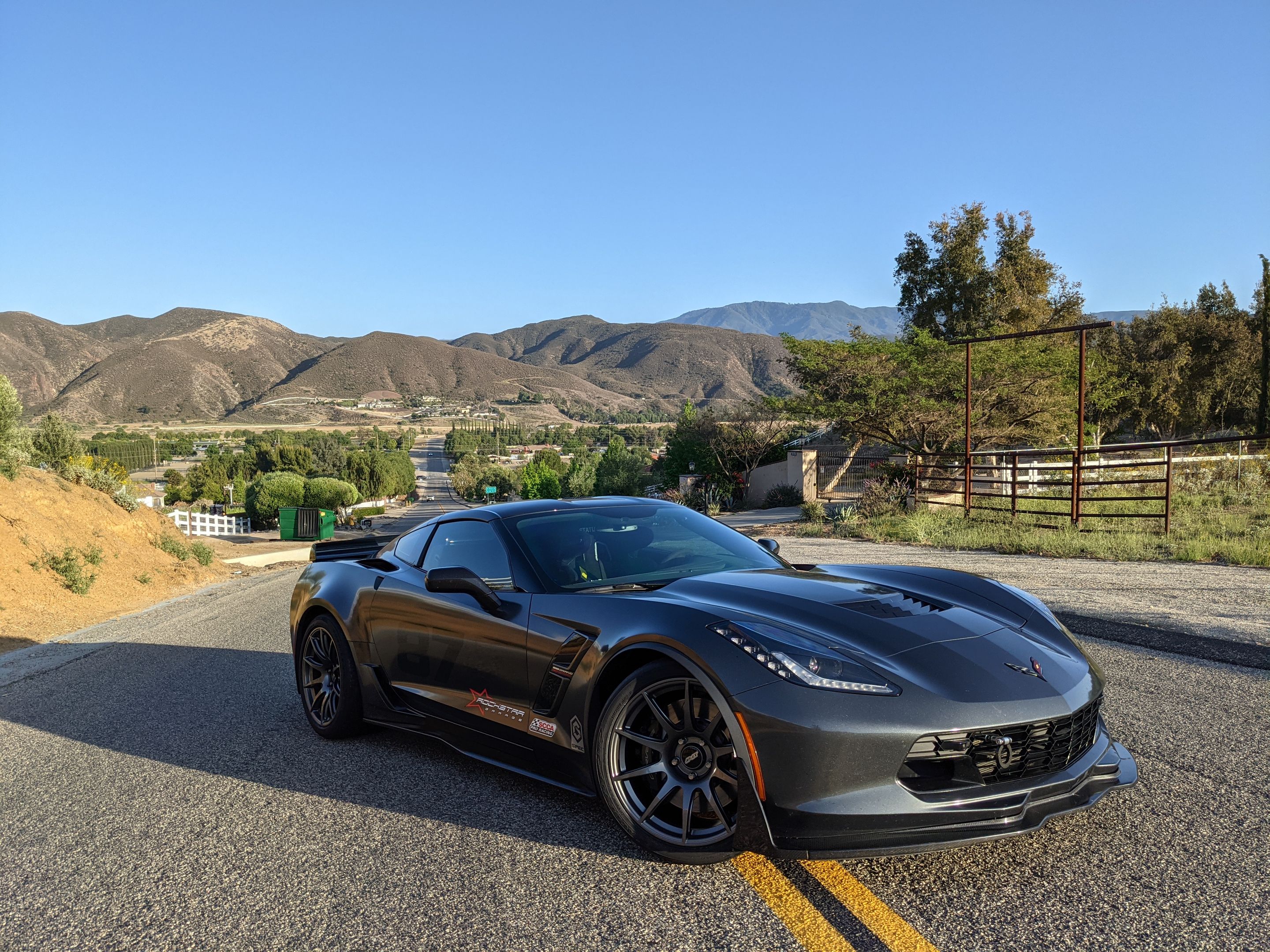 Grey Chevrolet C7 Corvette Grand Sport with 19" SM-10 Apex wheels in Anthracite