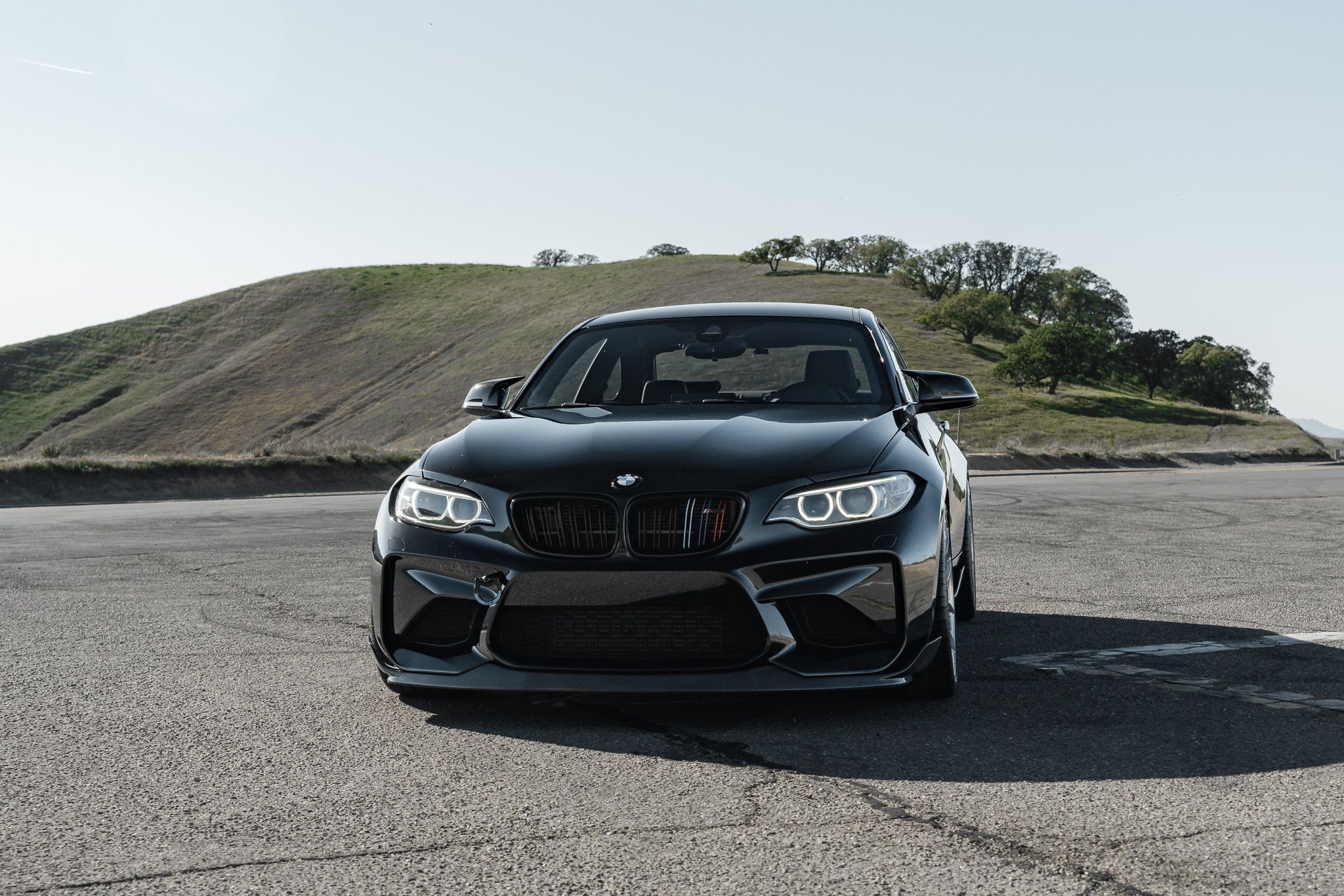 Black BMW F87 M2 with 19" VS-5RS Apex wheels in Brushed Clear