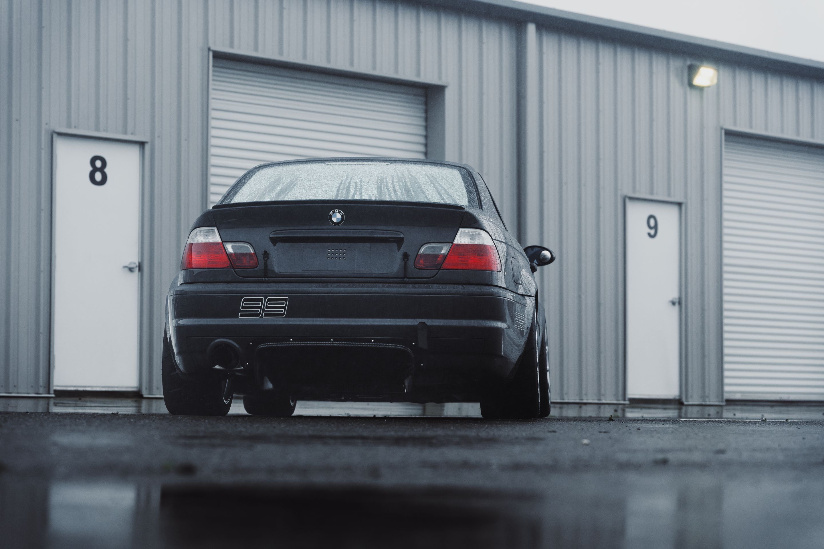 Grey BMW E46 M3 with 18" VS-5RE Apex wheels in Race Silver