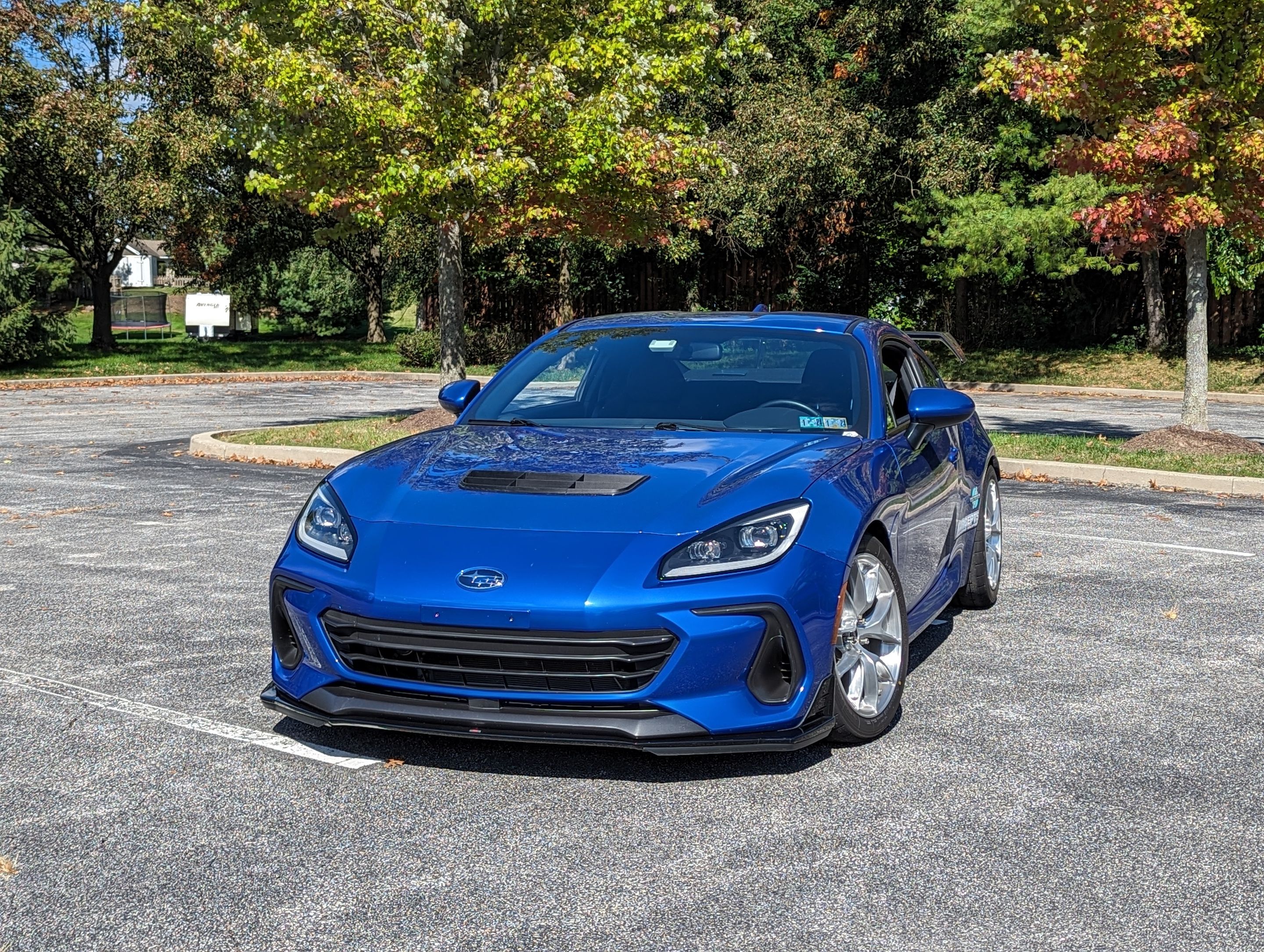 Blue Subaru ZD8 / Gen 2 BRZ with 17" VS-5RS Apex wheels in Brushed Clear