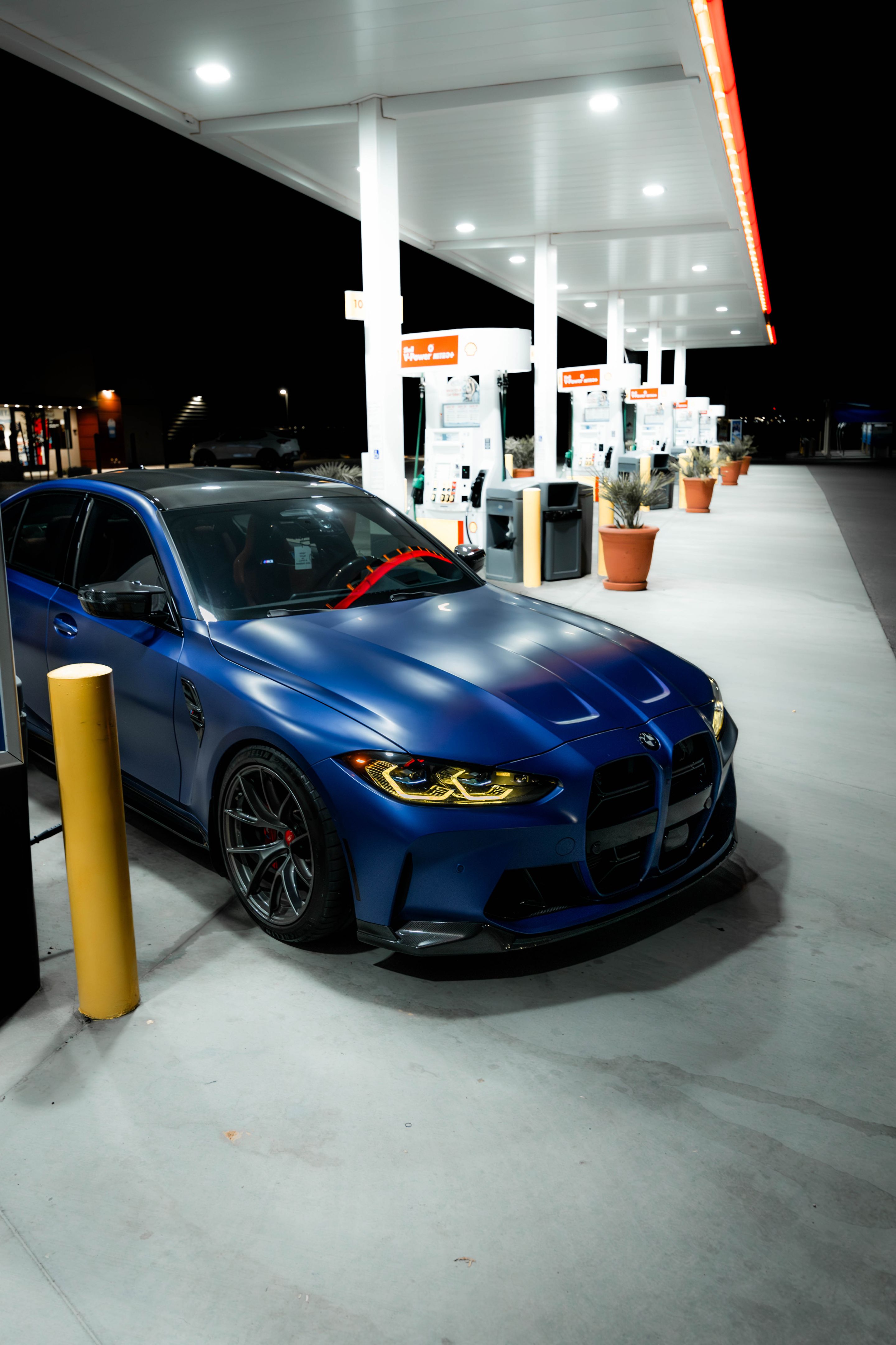 Blue BMW G80 M3 with 19" VS-5RS Apex wheels in Anthracite