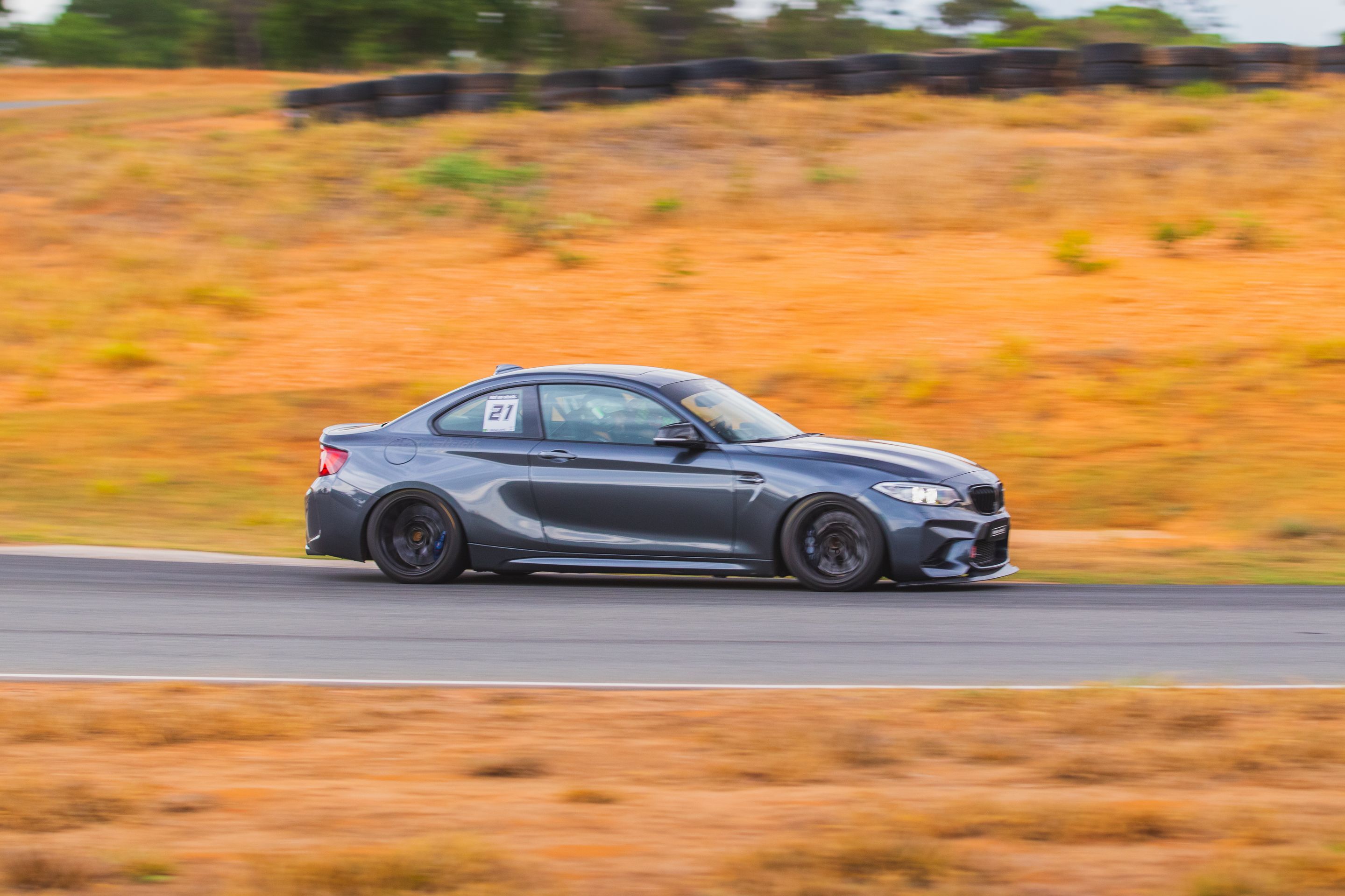 Black BMW F87 M2 with 18" EC-7 Apex wheels in Satin Black