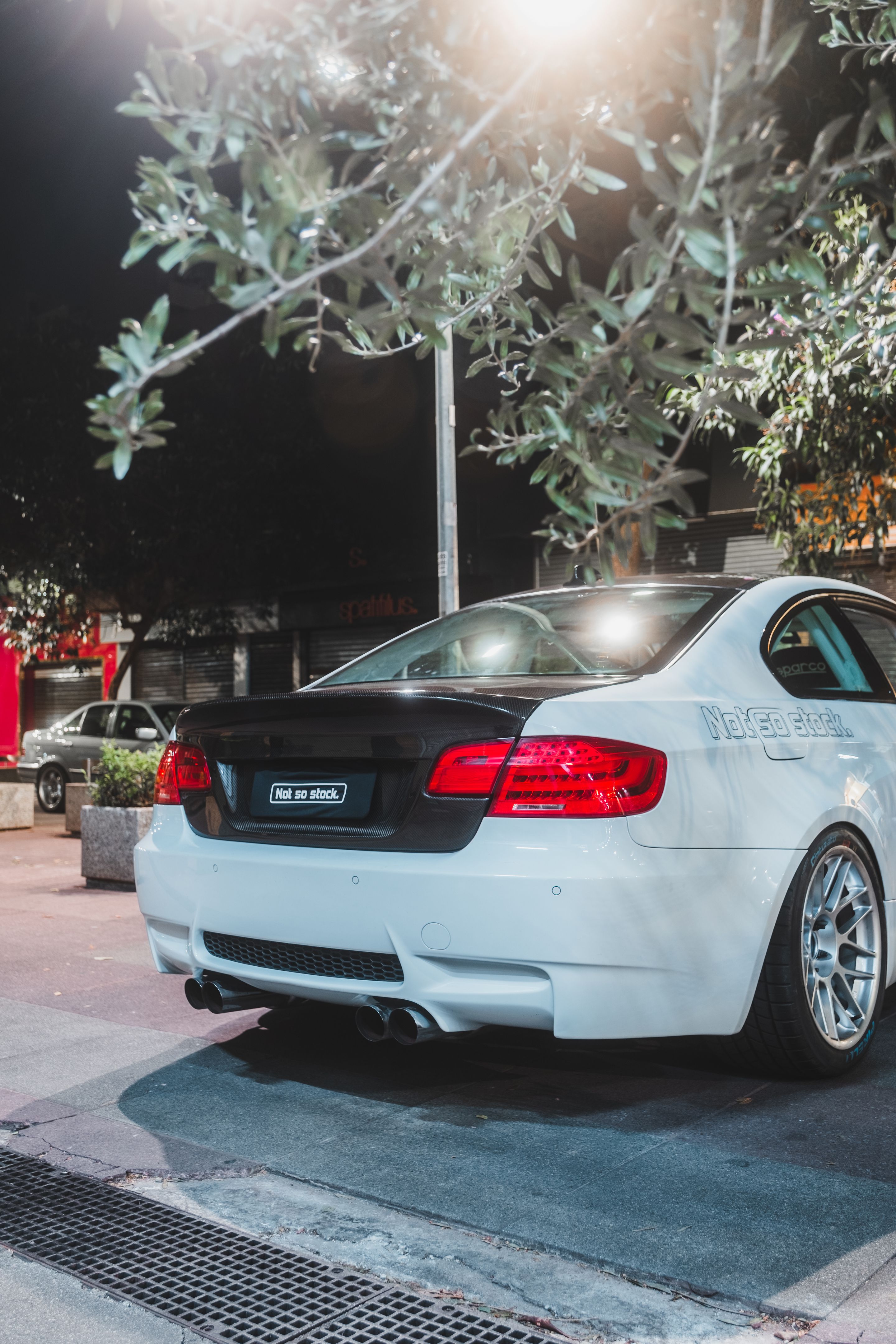 White BMW E92 Coupe M3 with 18" ARC-8 Apex wheels in Hyper Silver
