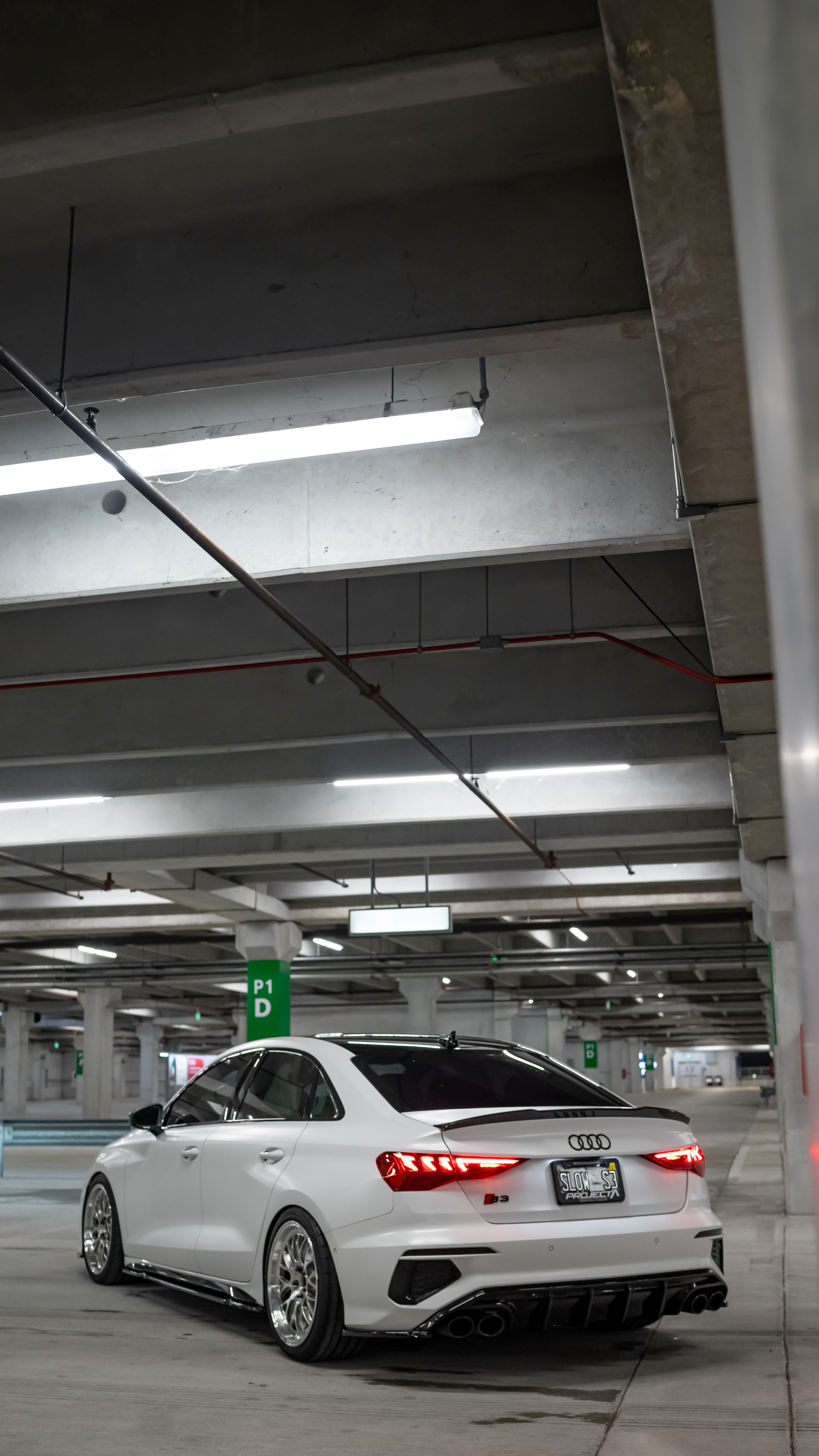 White Audi 8Y S3 with 18" ML-10RT Apex wheels in Machined Lip Brushed Clear