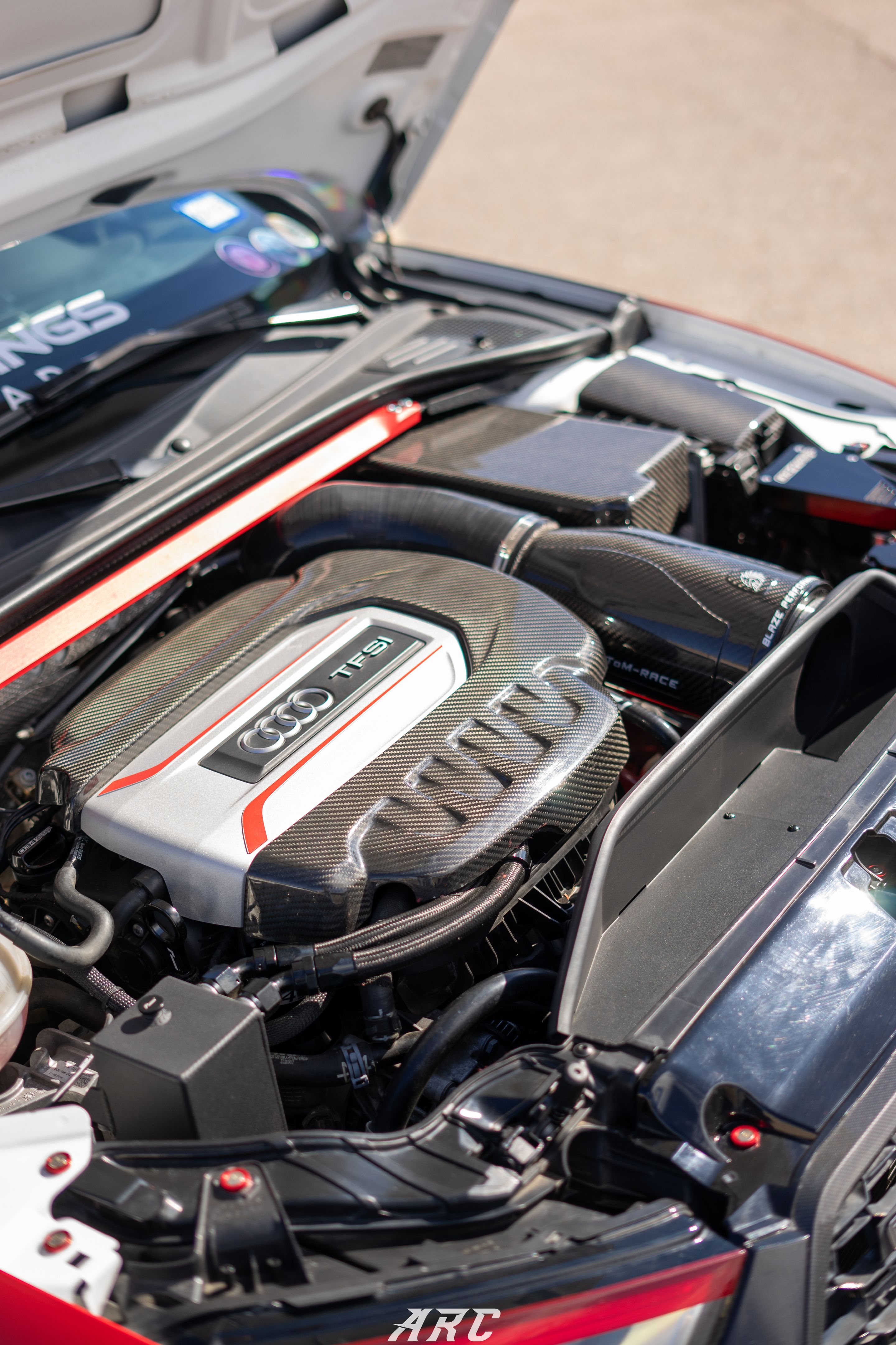 Race Livery Audi 8V A3 with 18" ML-10RT Apex wheels in Machined Lip Gloss Motorsport Gold