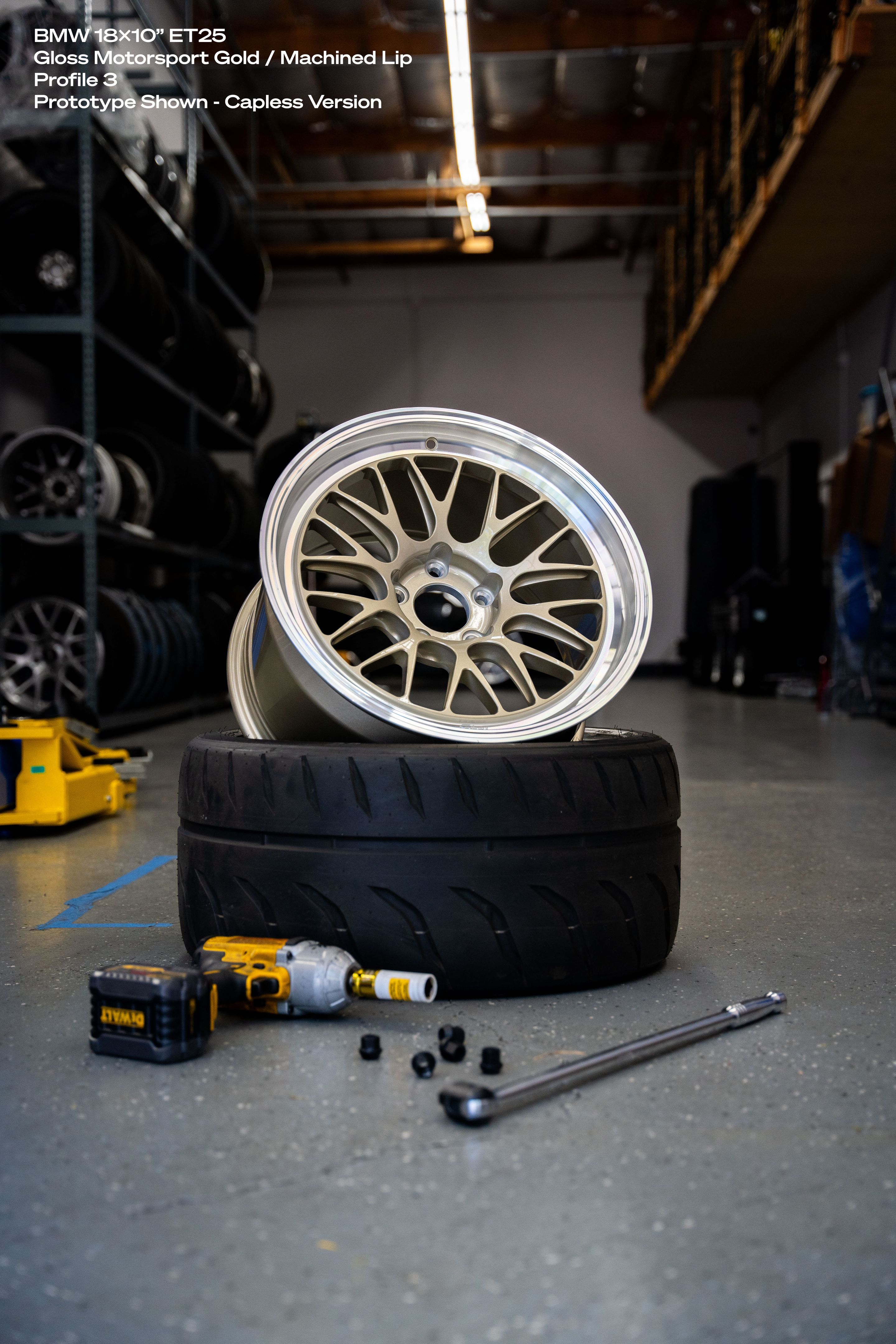 White BMW E92 Coupe M3 with 18" ML-10RT Apex wheels in Motorsport Gold