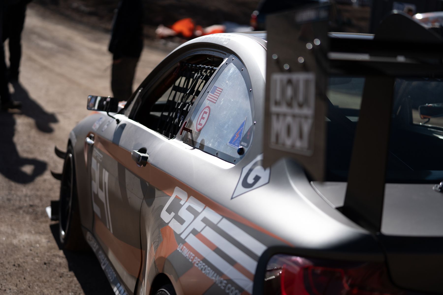 Grey BMW F87 M2 with 18" FL-5 Apex wheels in Satin Black