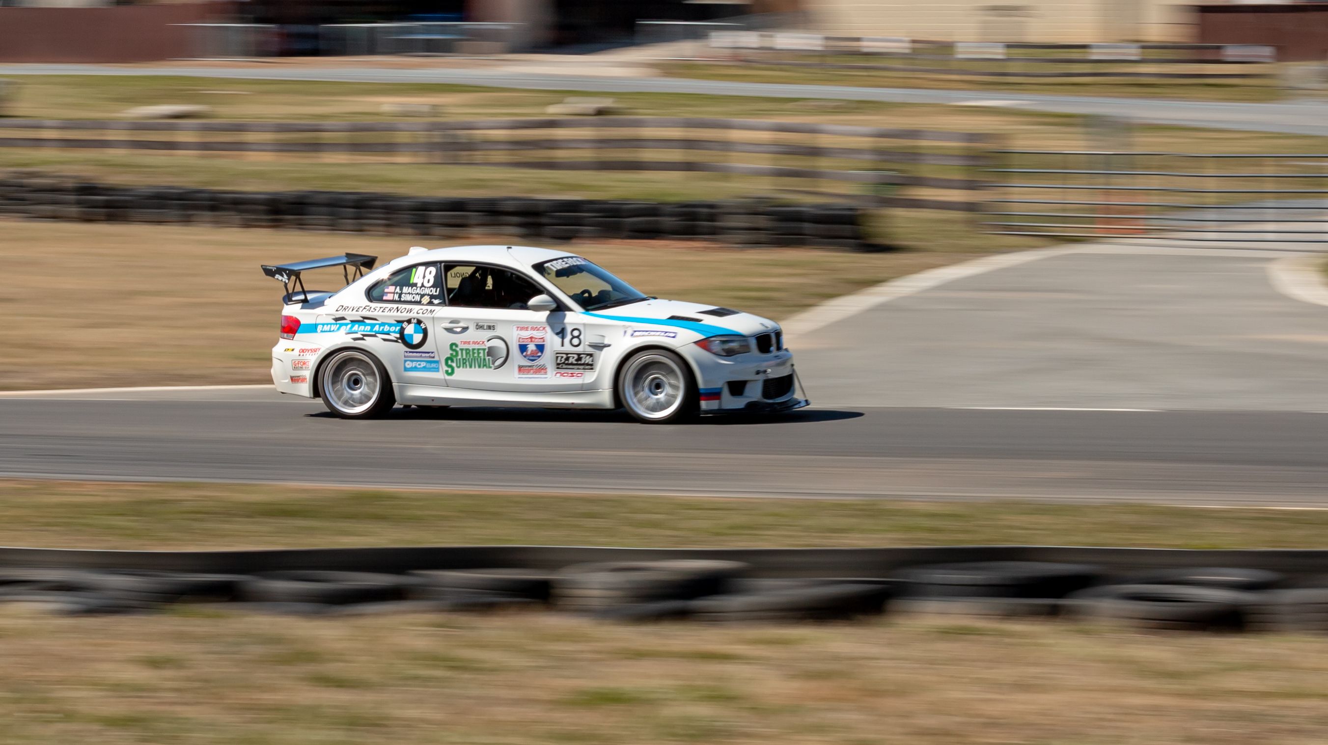 White BMW E82 1M with 18" ARC-8 Apex wheels in Hyper Silver