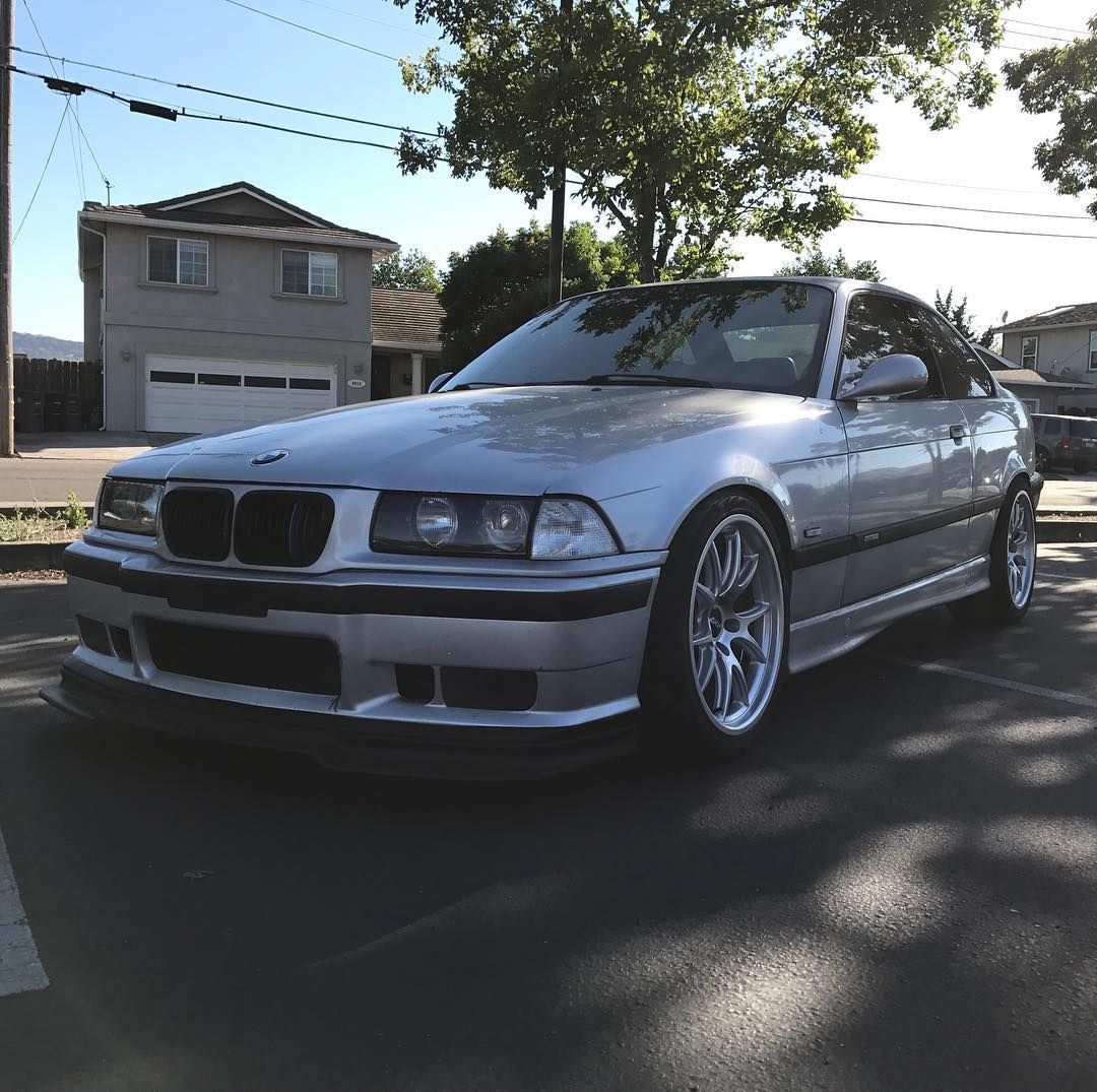 Silver BMW E36 M3 with 18" FL-5 Apex wheels in Race Silver