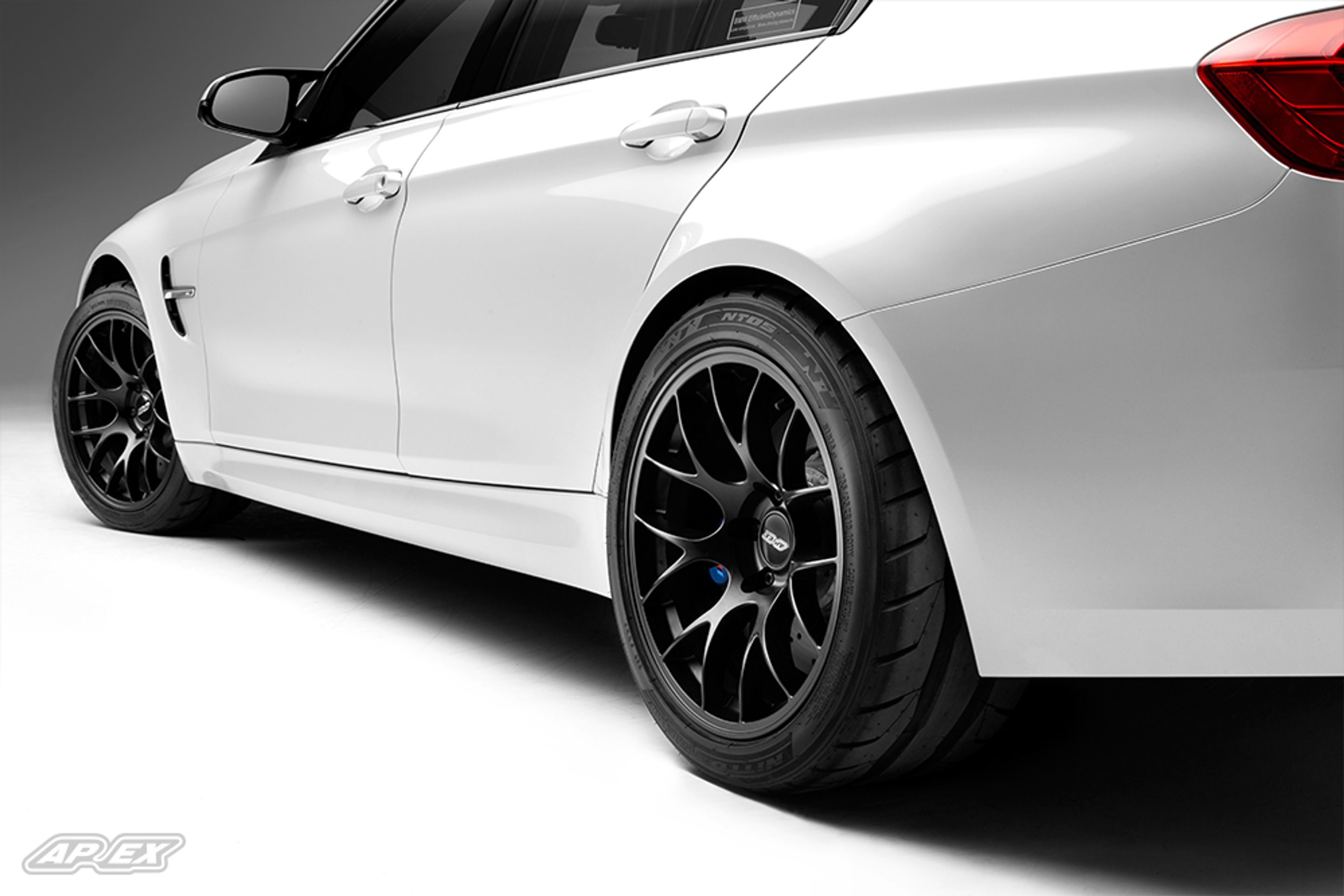 White BMW F80 M3 with 18" EC-7 Apex wheels in Satin Black