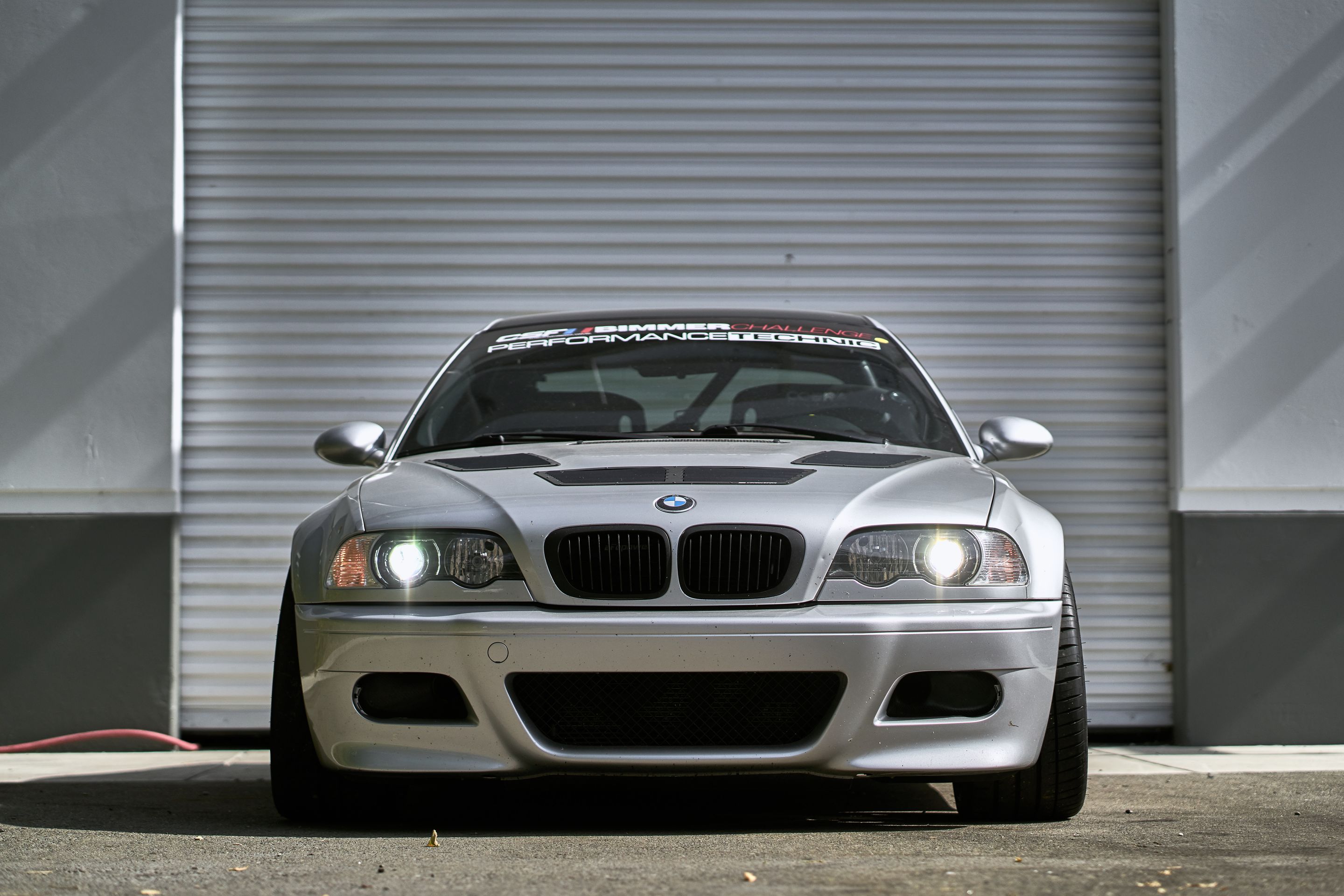 Silver BMW E46 M3 with 19" SM-10 Apex wheels in Anthracite