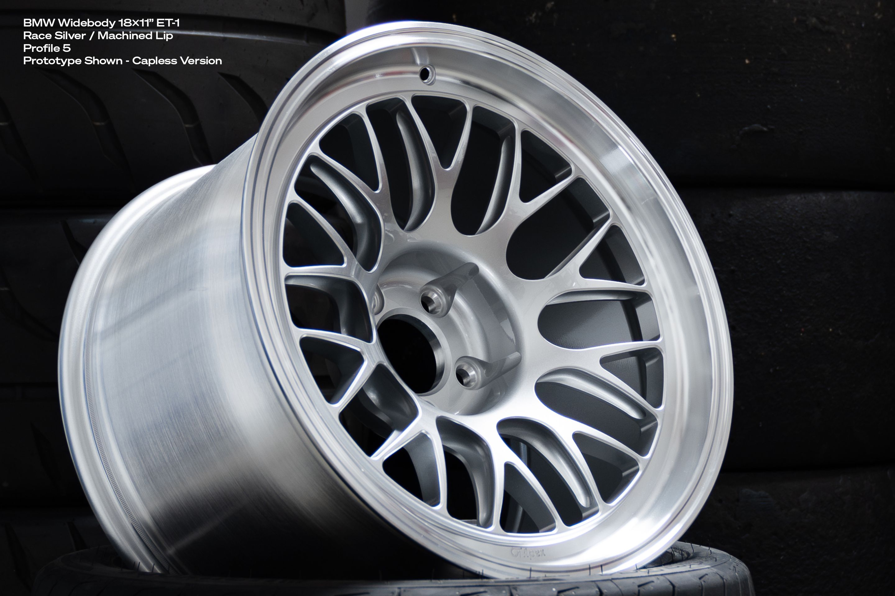 White BMW E46 M3 with 18" ML-10RT Apex wheels in Race Silver