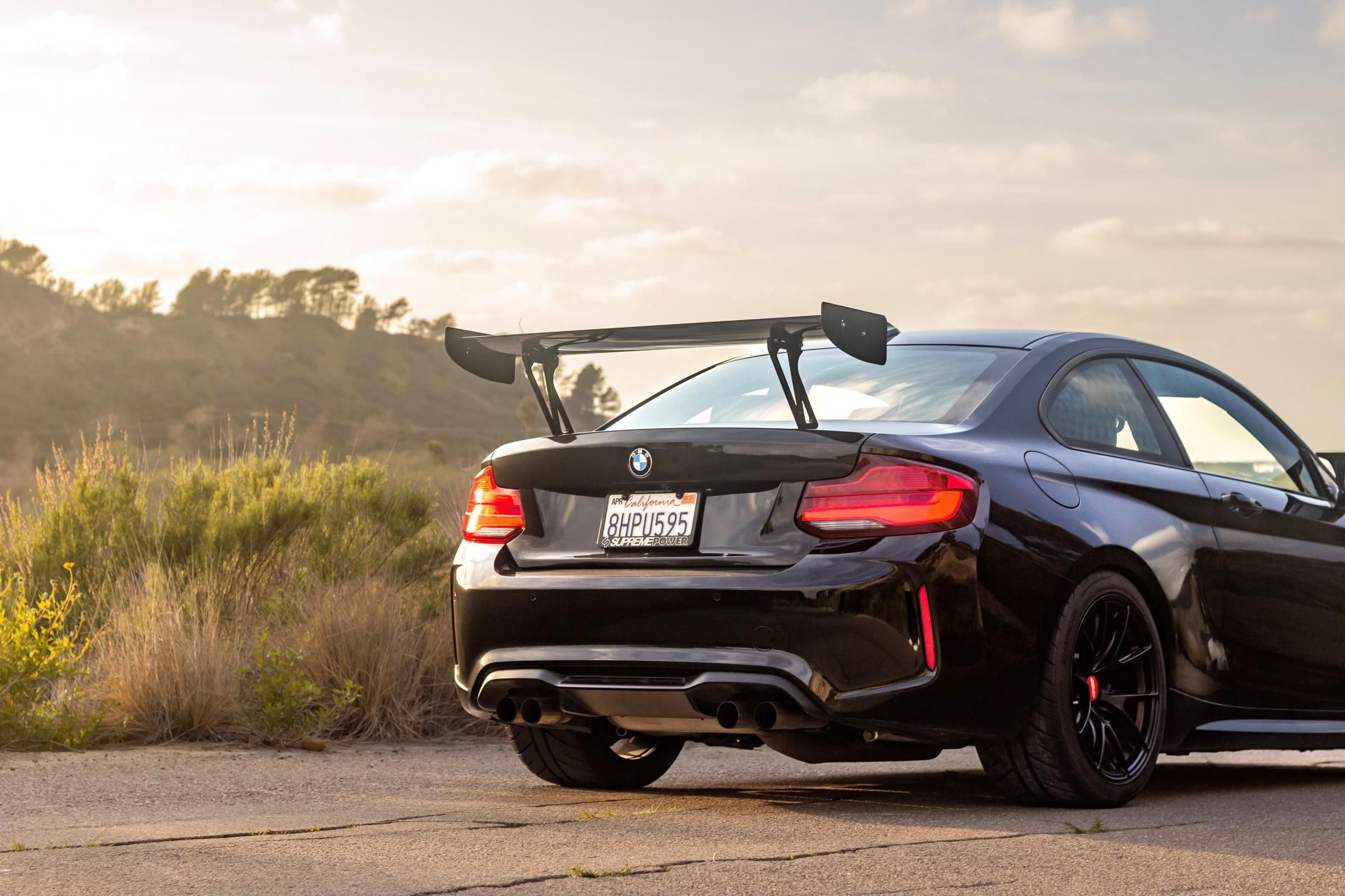 Black BMW F87 M2 with 18" VS-5RS Apex wheels in Satin Black