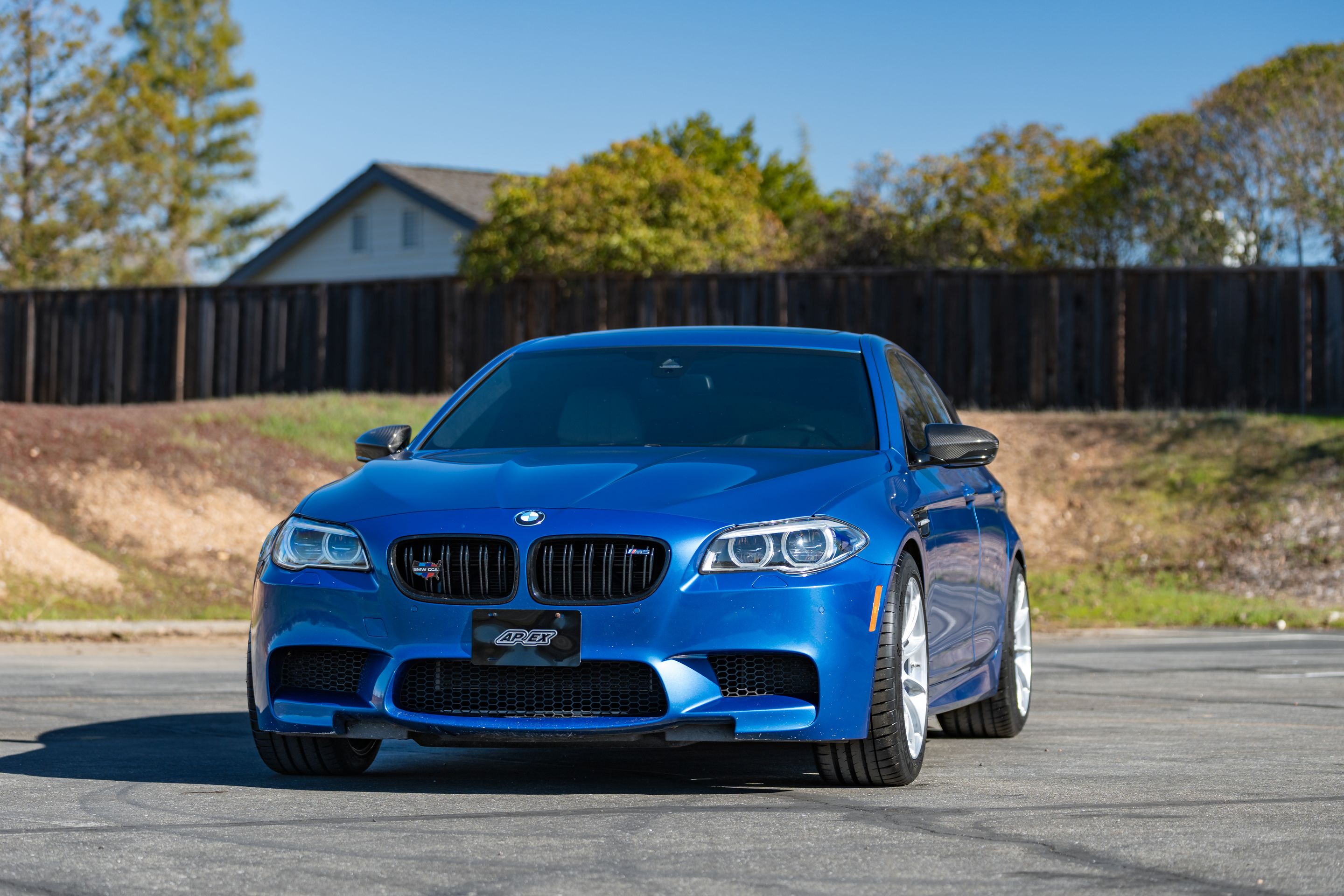 Blue BMW F10 M5 with 19" SM-10RS Apex wheels in Brushed Clear
