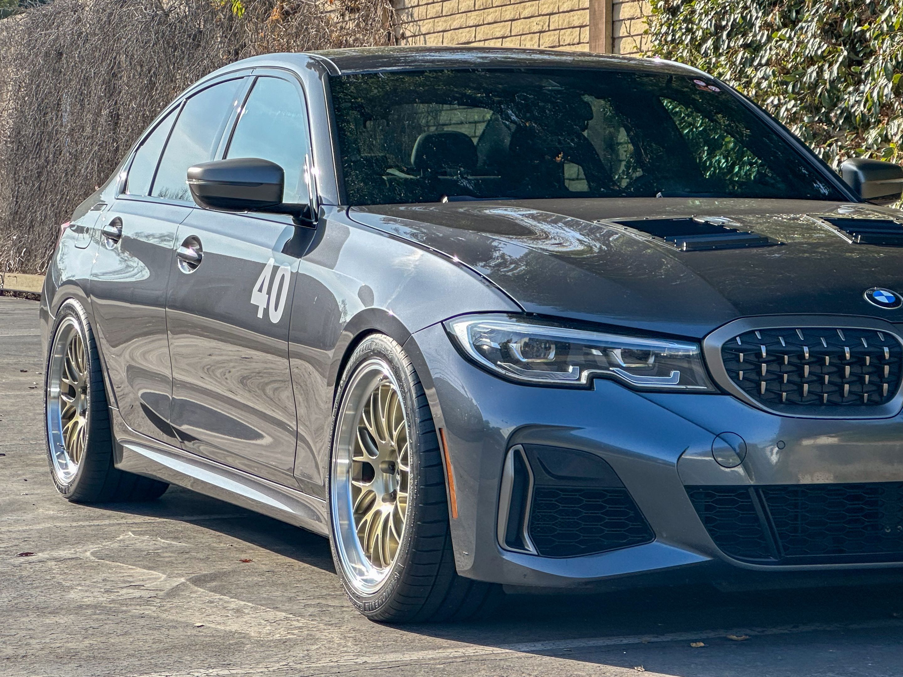 Grey BMW G20 Sedan 3 Series with 19" ML-10RT Apex wheels in Machined Lip Gloss Motorsport Gold