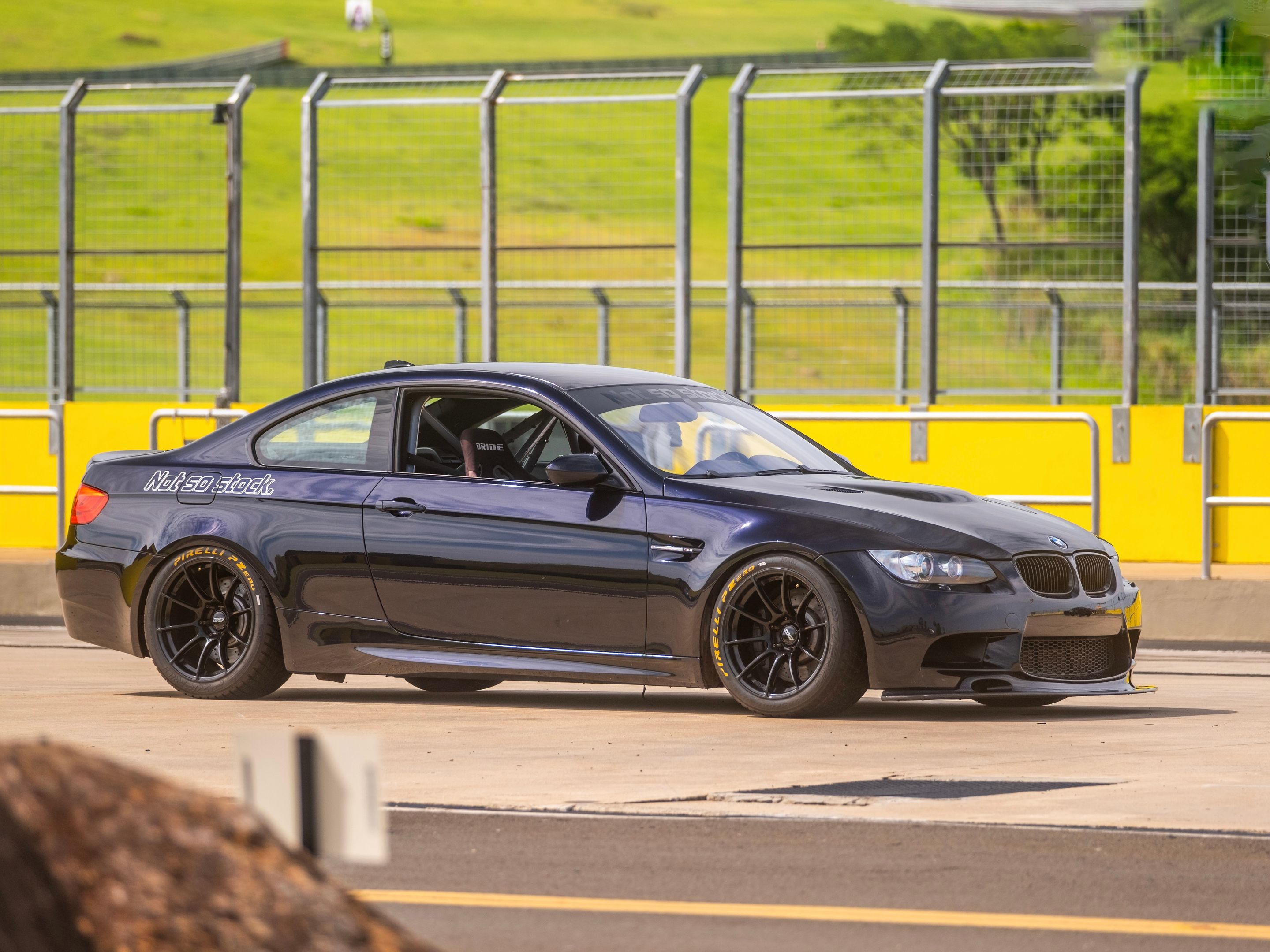 Black BMW E92 Coupe M3 with 18" SM-10RS Apex wheels in Satin Black