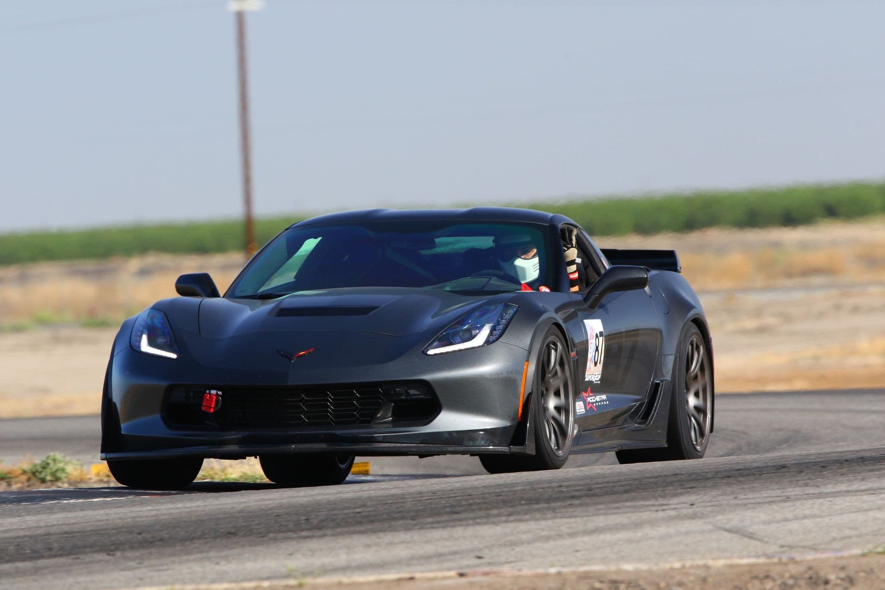Grey Chevrolet C7 Corvette Grand Sport with 19" SM-10 Apex wheels in Anthracite