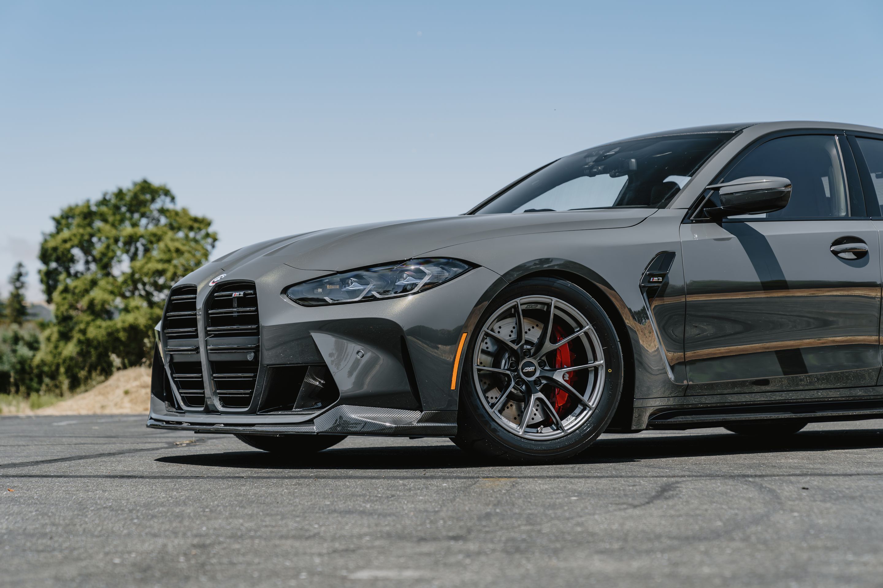 Grey BMW G80 M3 with 18" VS-5RS Apex wheels in Anthracite