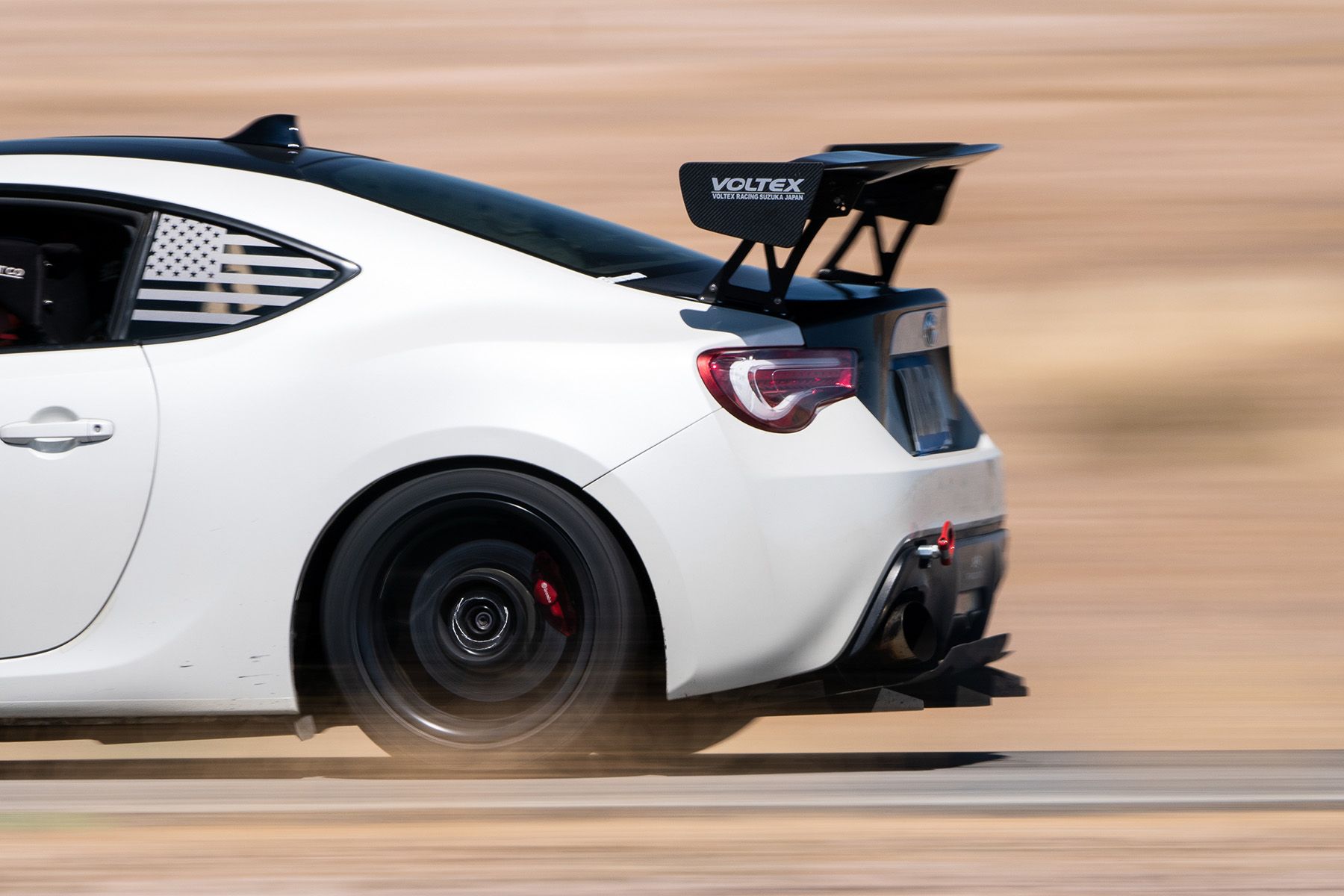 White Scion FR-S with 17" ARC-8 Apex wheels in Satin Black