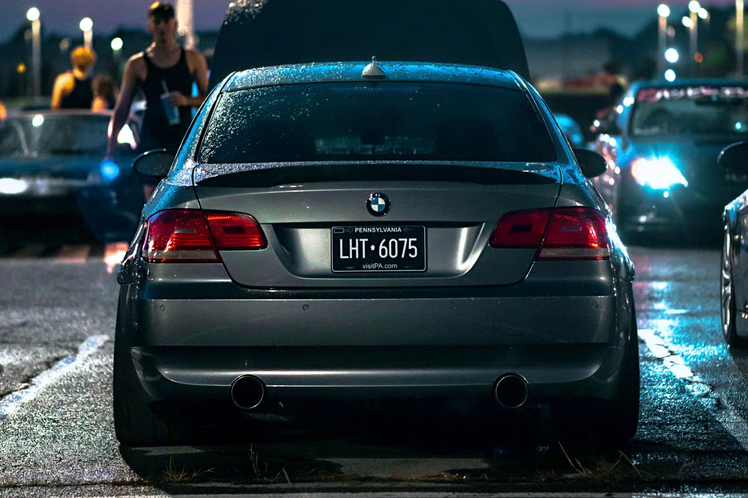 Grey BMW E92 Coupe 3 Series with 18" FL-5 Apex wheels in Race Silver