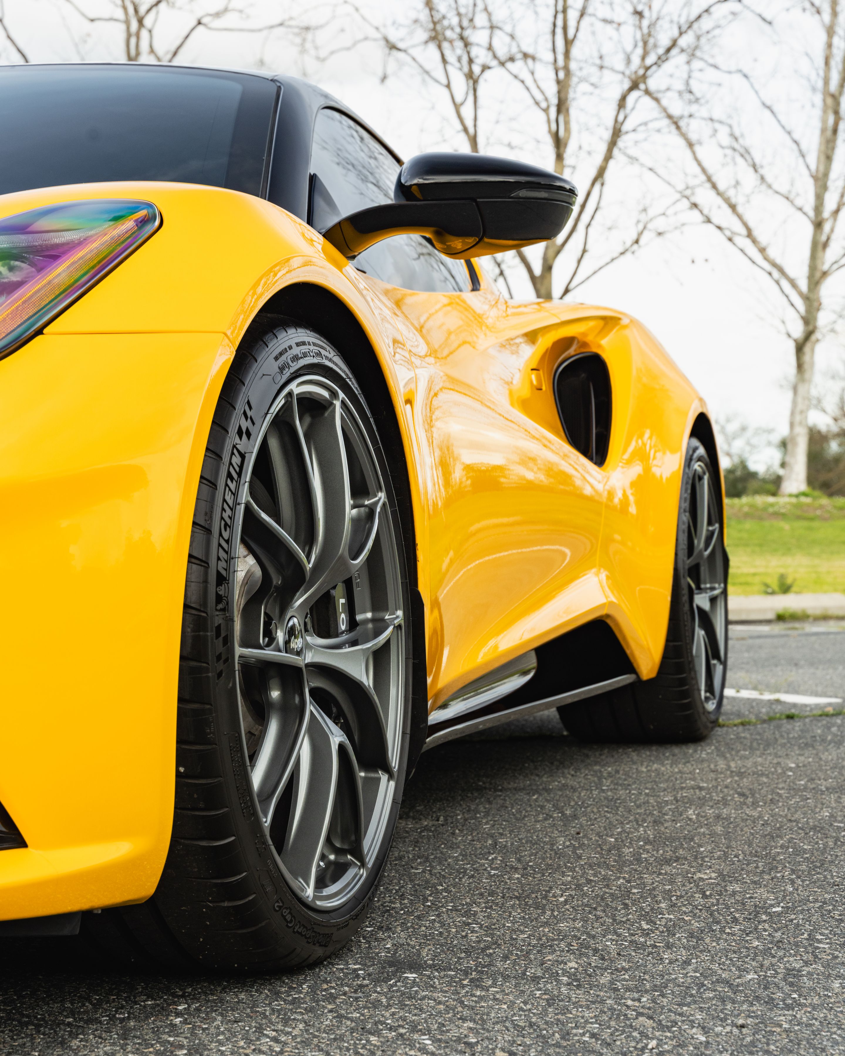 Yellow Lotus Emira with 20" VS-5RS Apex wheels in Anthracite
